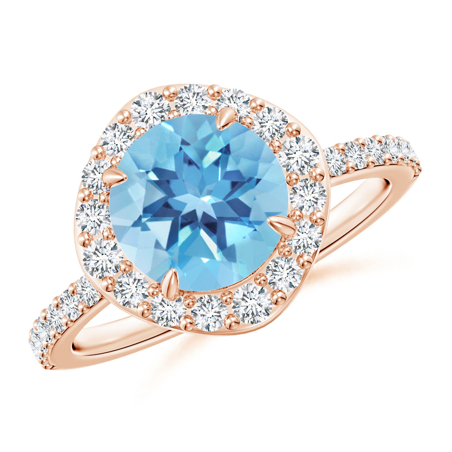 A - Swiss Blue Topaz / 2.87 CT / 14 KT Rose Gold