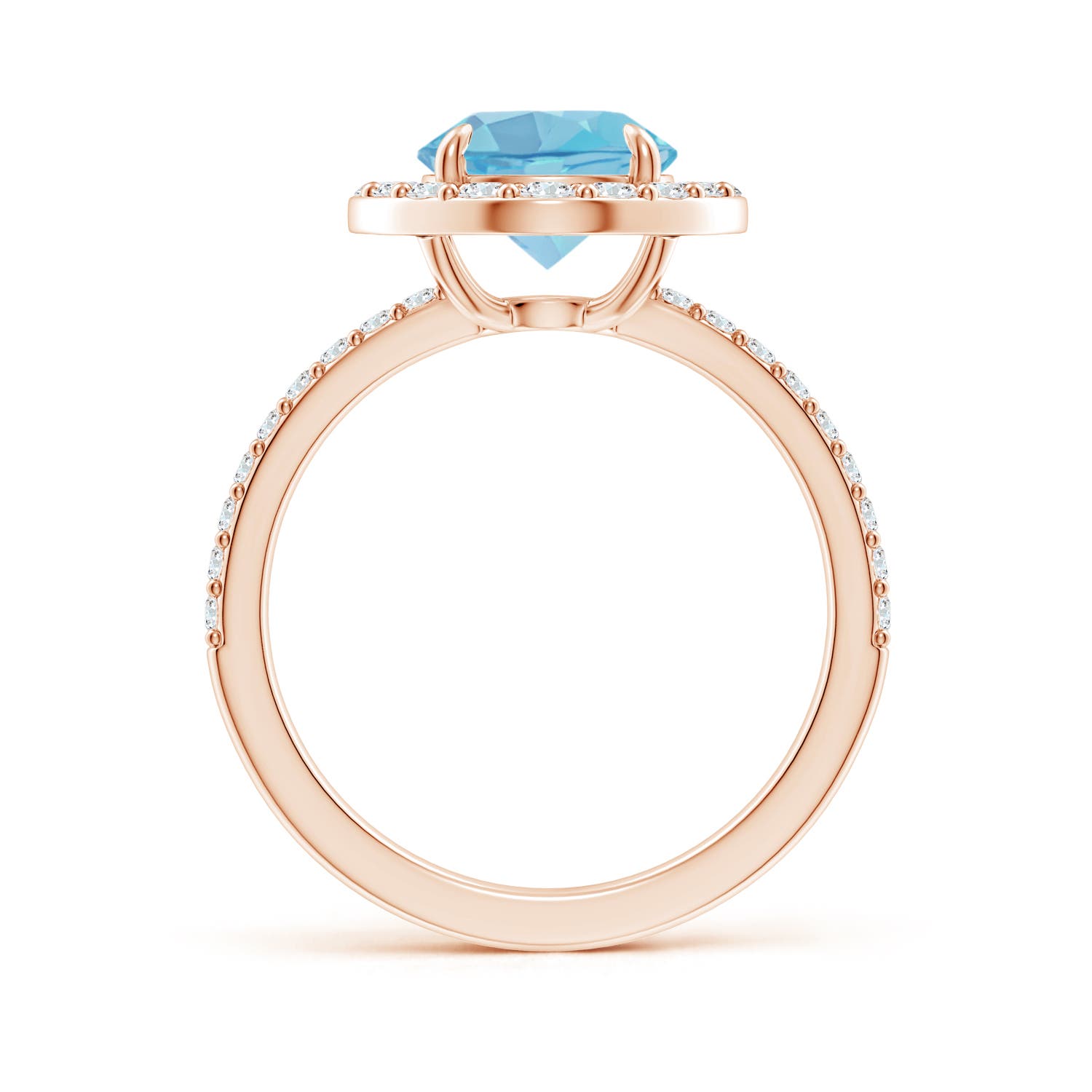 A - Swiss Blue Topaz / 2.87 CT / 14 KT Rose Gold