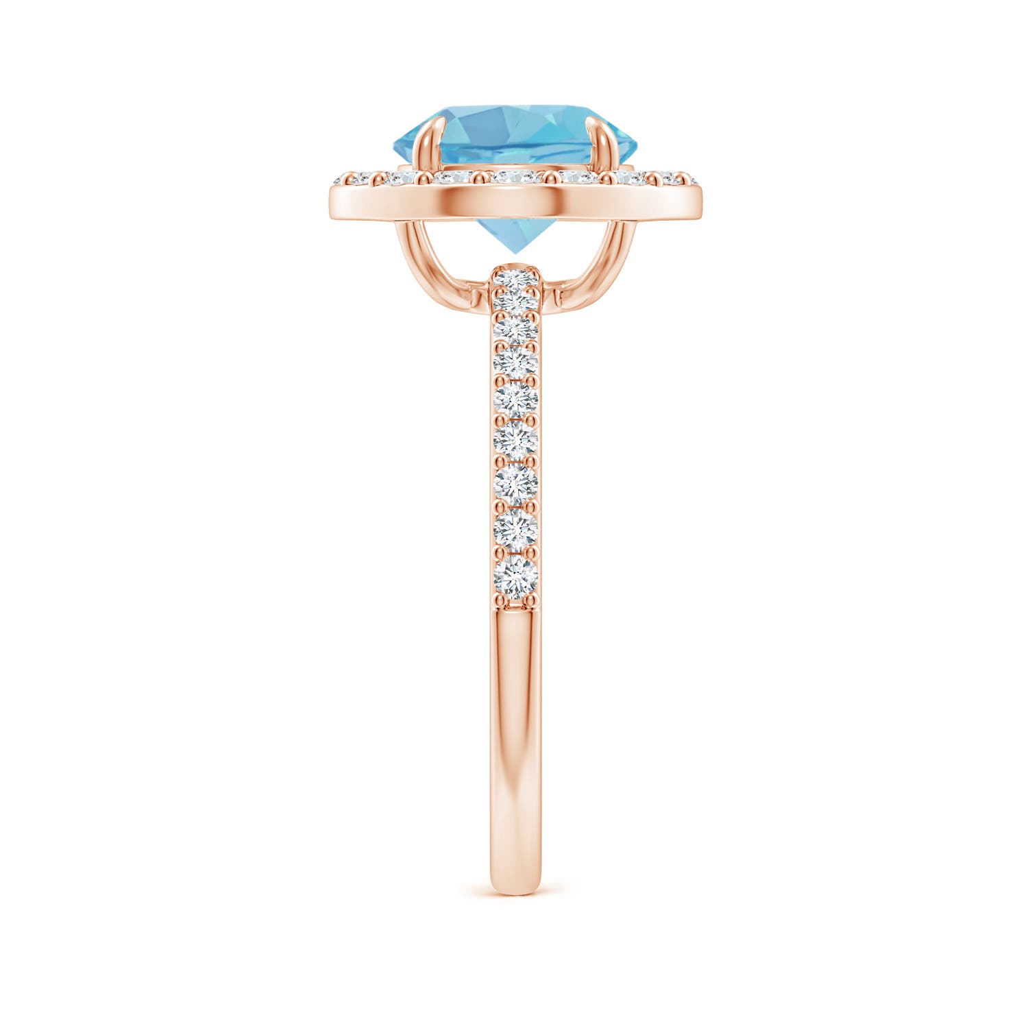 A - Swiss Blue Topaz / 2.87 CT / 14 KT Rose Gold