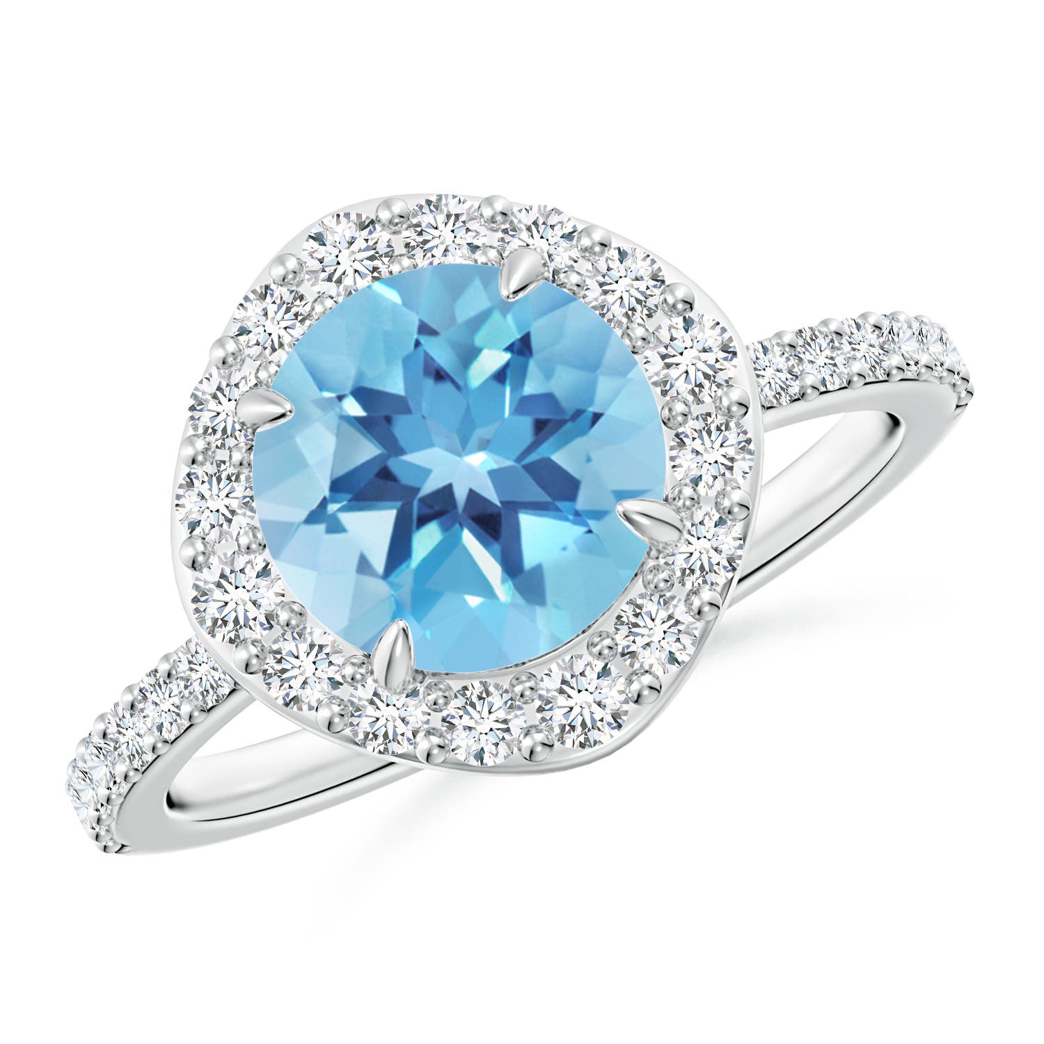 A - Swiss Blue Topaz / 2.87 CT / 14 KT White Gold