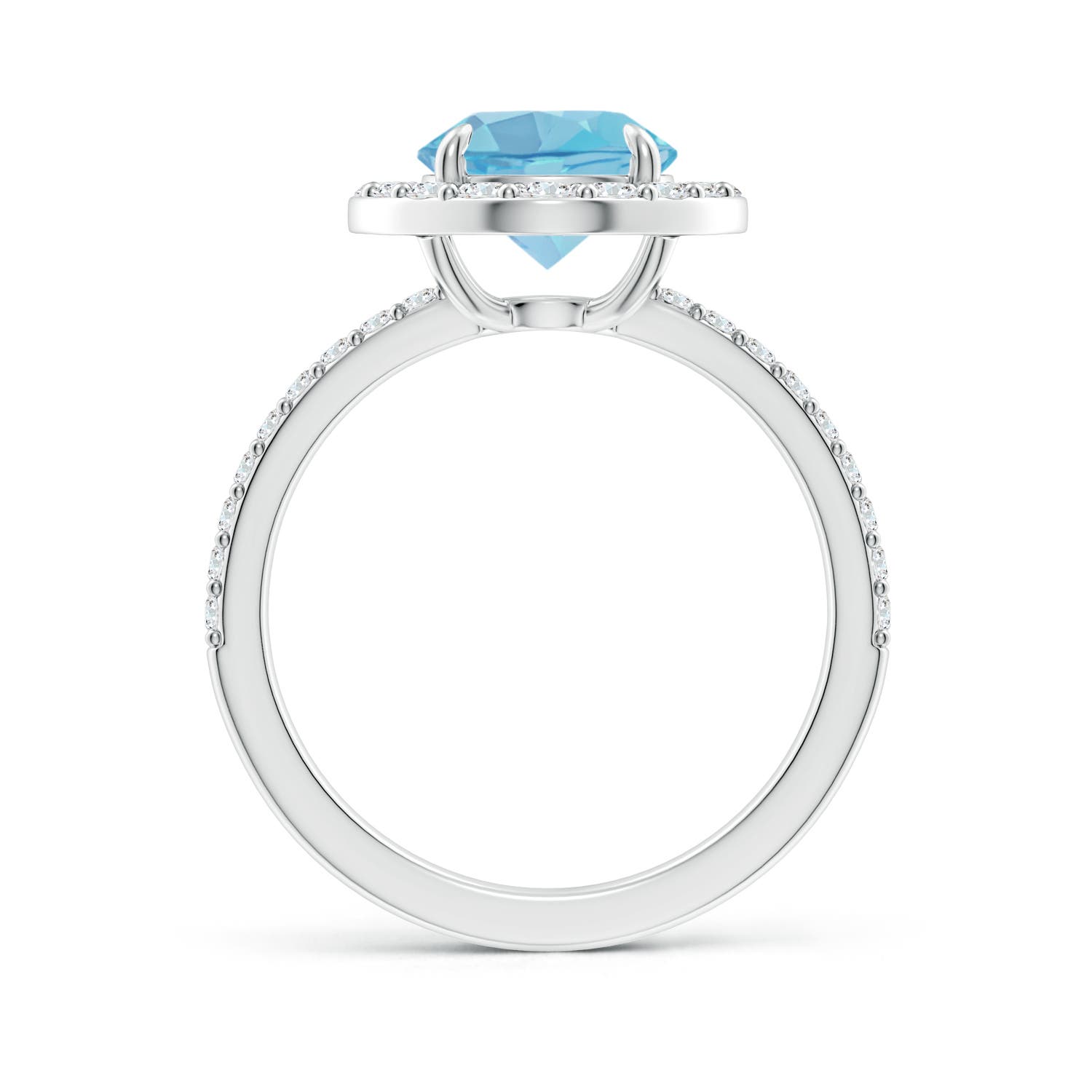 A - Swiss Blue Topaz / 2.87 CT / 14 KT White Gold