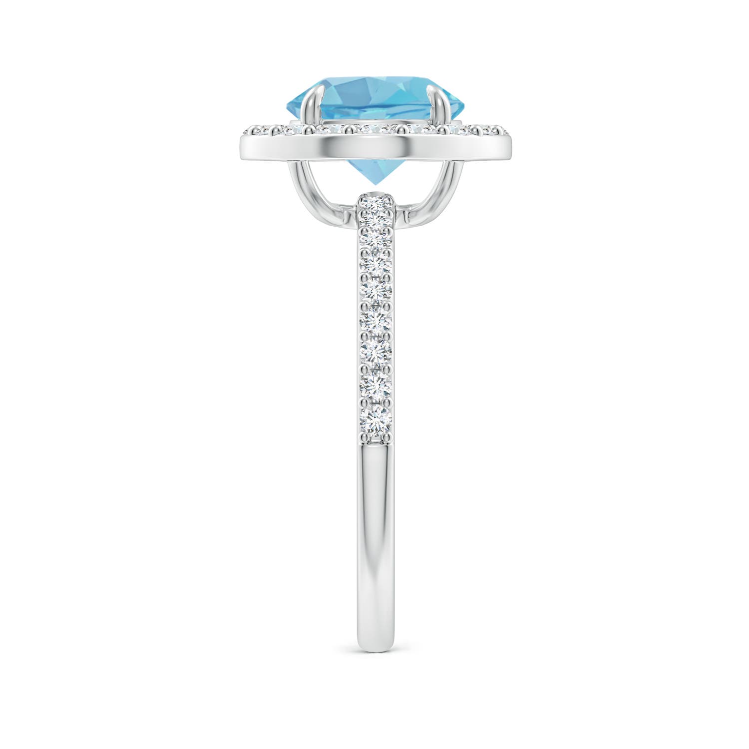 A - Swiss Blue Topaz / 2.87 CT / 14 KT White Gold