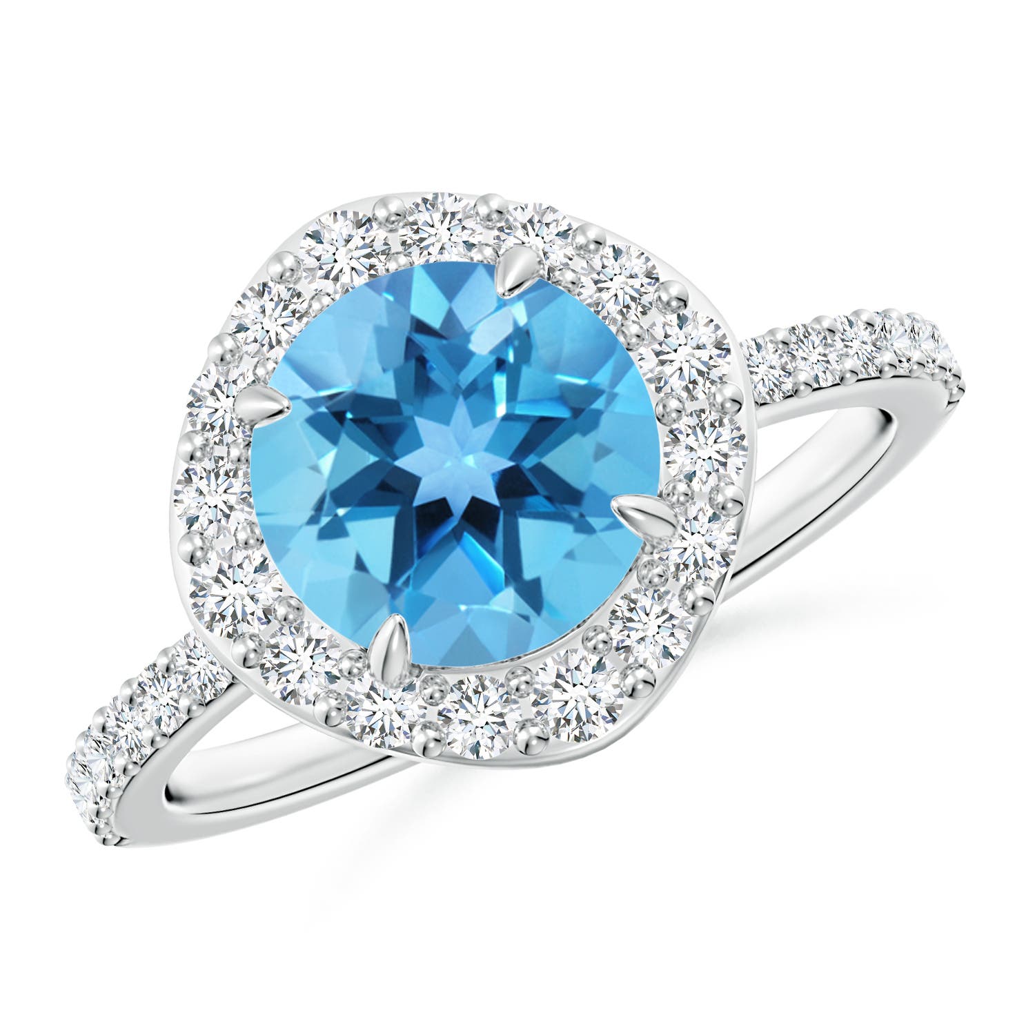 AA - Swiss Blue Topaz / 2.87 CT / 14 KT White Gold