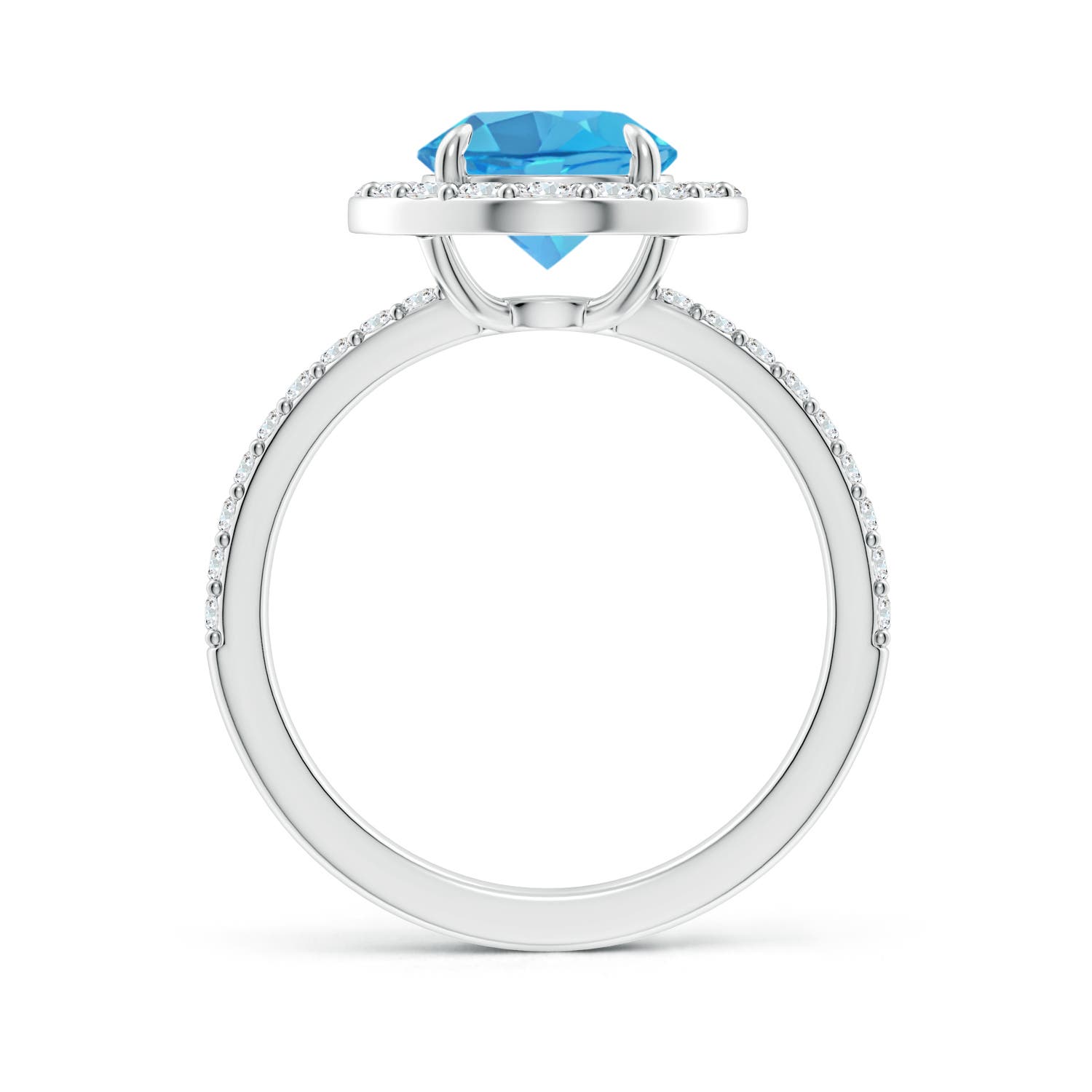 AA - Swiss Blue Topaz / 2.87 CT / 14 KT White Gold