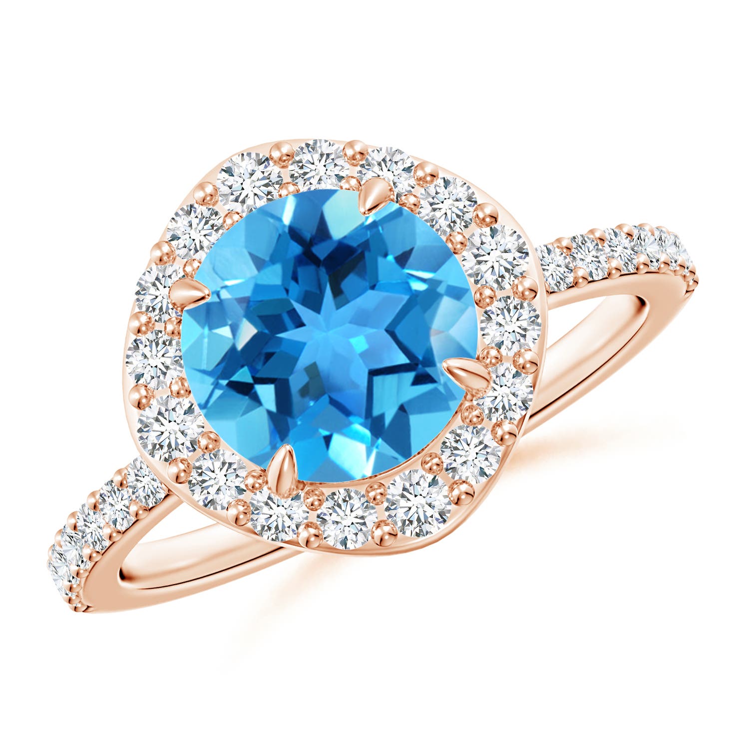 AAA - Swiss Blue Topaz / 2.87 CT / 14 KT Rose Gold