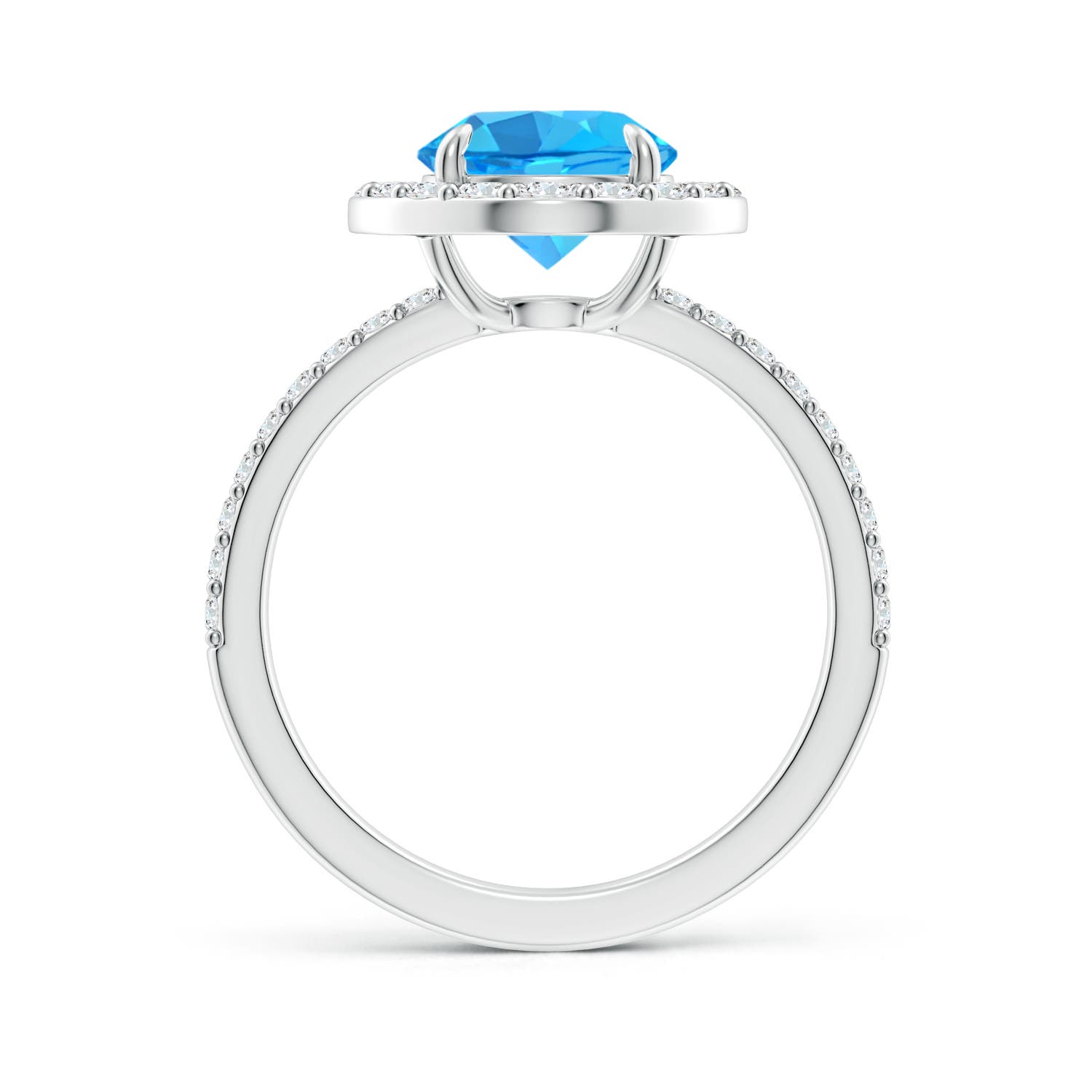 AAA - Swiss Blue Topaz / 2.87 CT / 14 KT White Gold