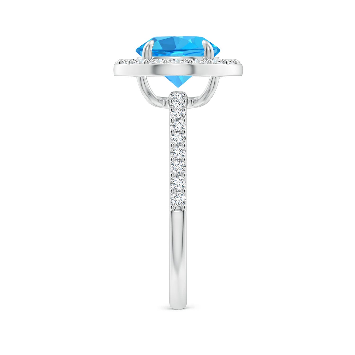 AAA - Swiss Blue Topaz / 2.87 CT / 14 KT White Gold