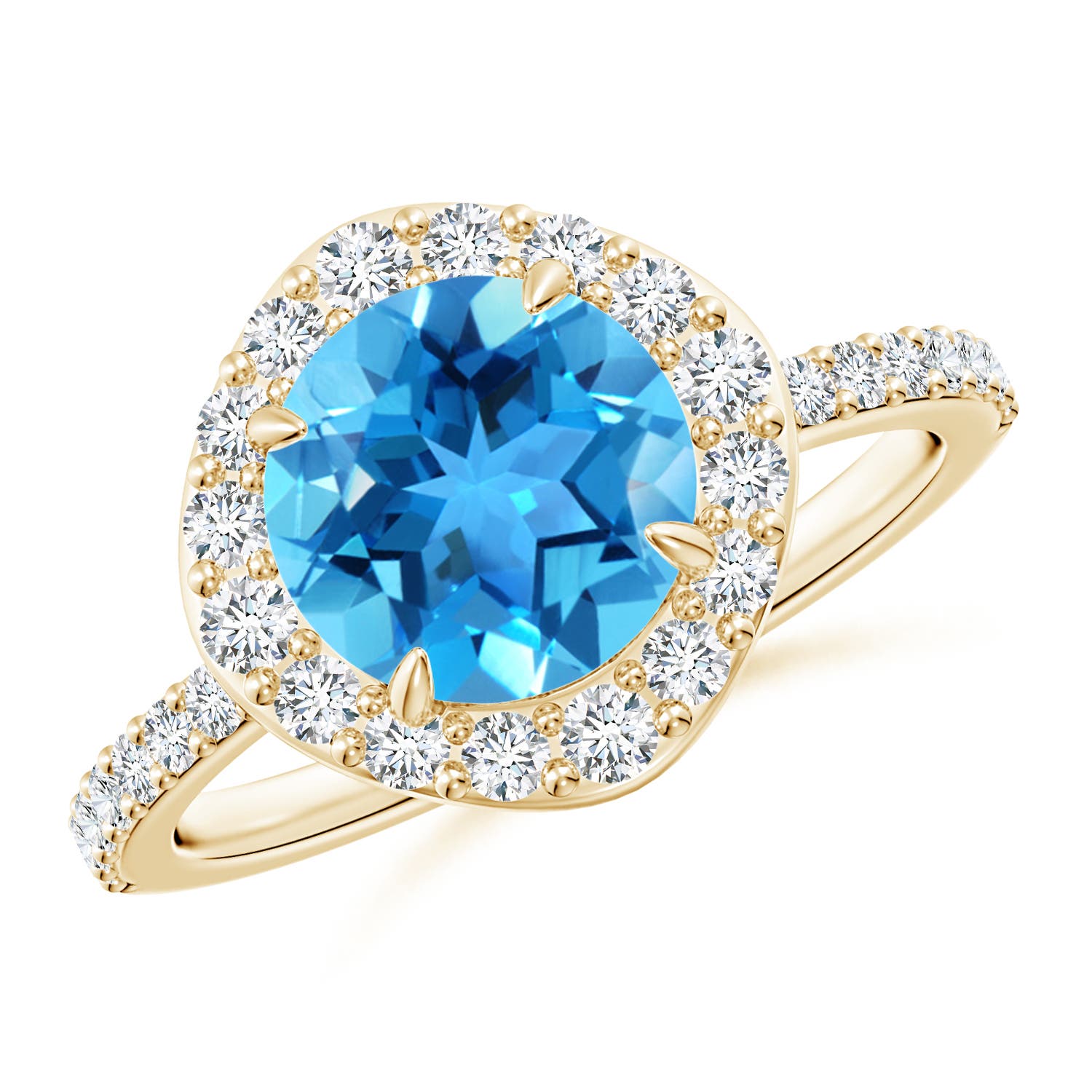 AAA - Swiss Blue Topaz / 2.87 CT / 14 KT Yellow Gold