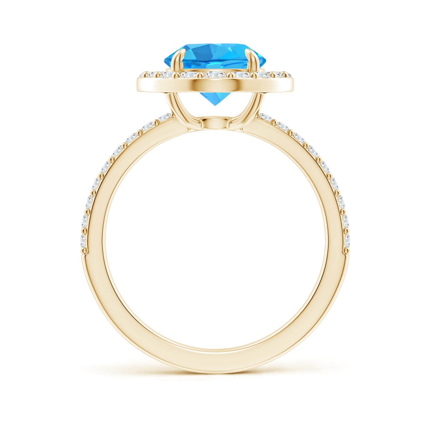 AAA - Swiss Blue Topaz / 2.87 CT / 14 KT Yellow Gold