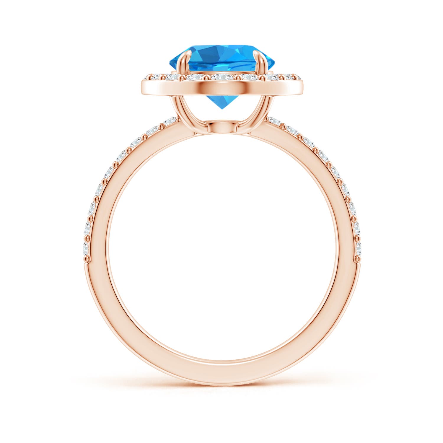 AAAA - Swiss Blue Topaz / 2.87 CT / 14 KT Rose Gold