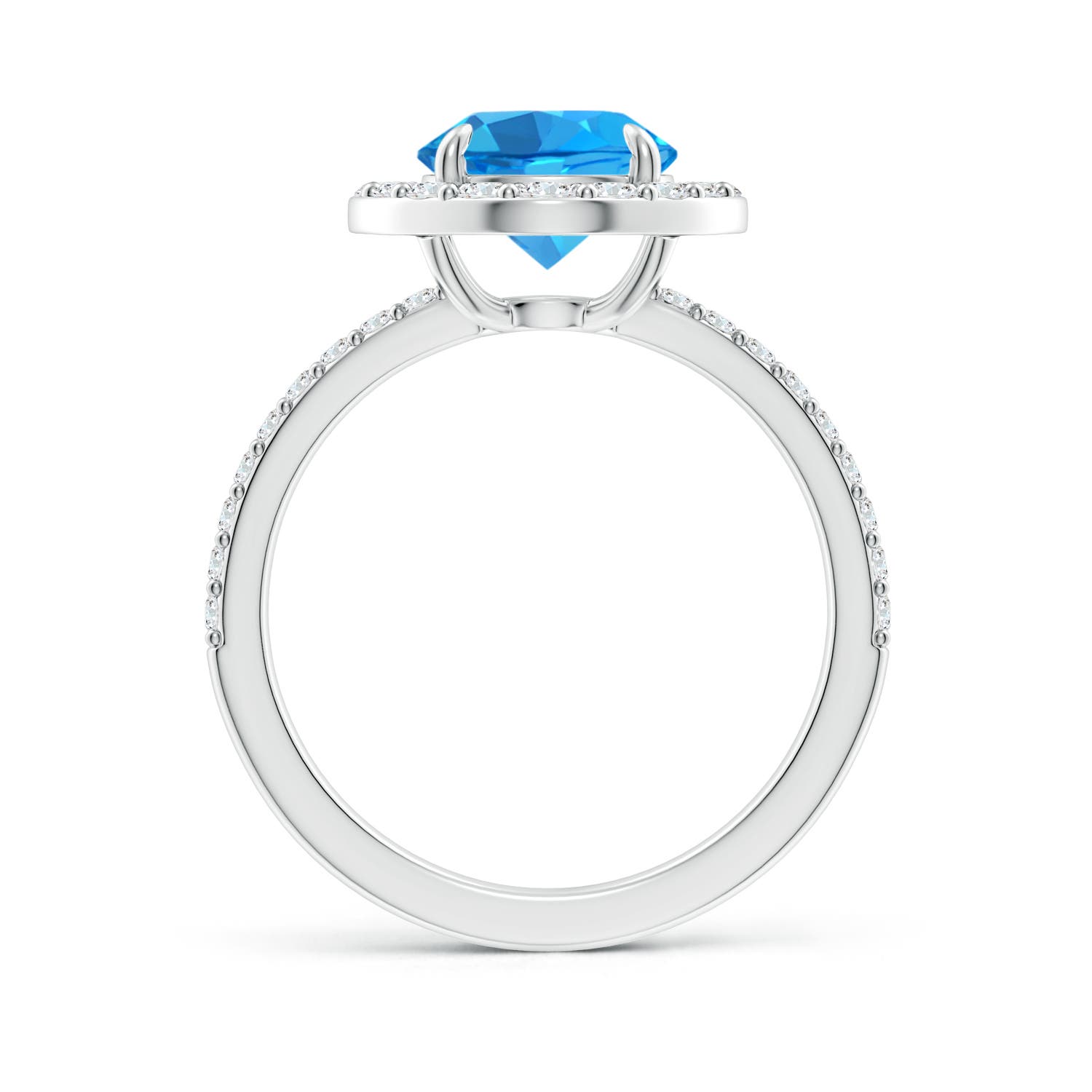 AAAA - Swiss Blue Topaz / 2.87 CT / 14 KT White Gold