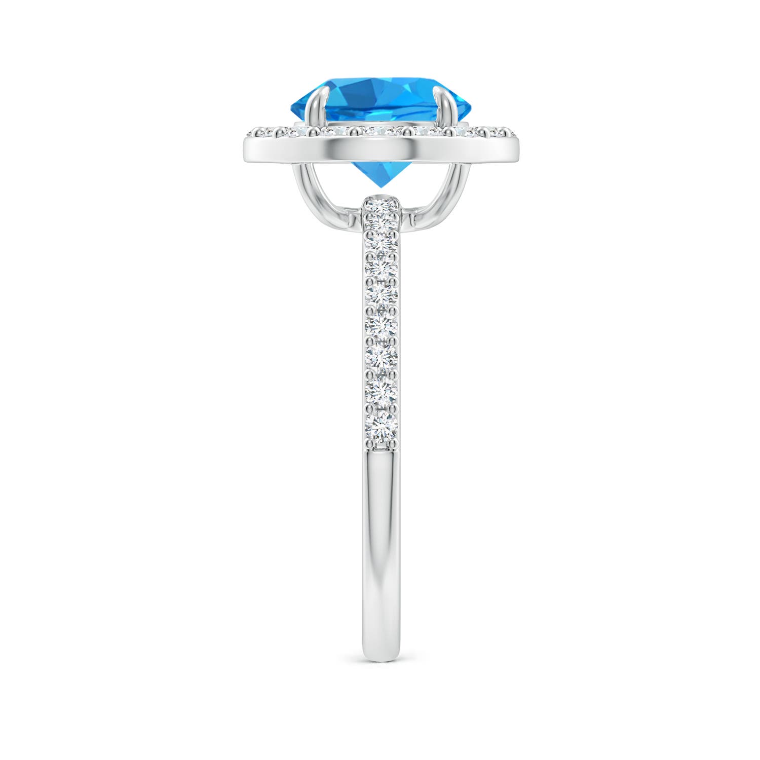 AAAA - Swiss Blue Topaz / 2.87 CT / 14 KT White Gold