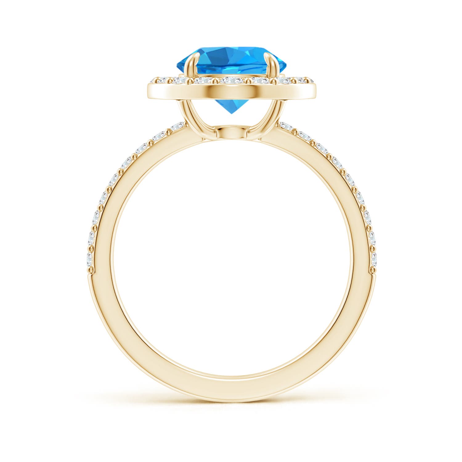 AAAA - Swiss Blue Topaz / 2.87 CT / 14 KT Yellow Gold