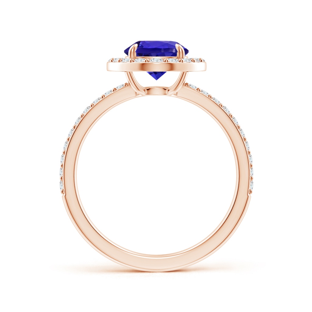 7.13x7.07x5.12mm AAA GIA Certified Vintage Style Tanzanite Halo Ring in Rose Gold Side 199