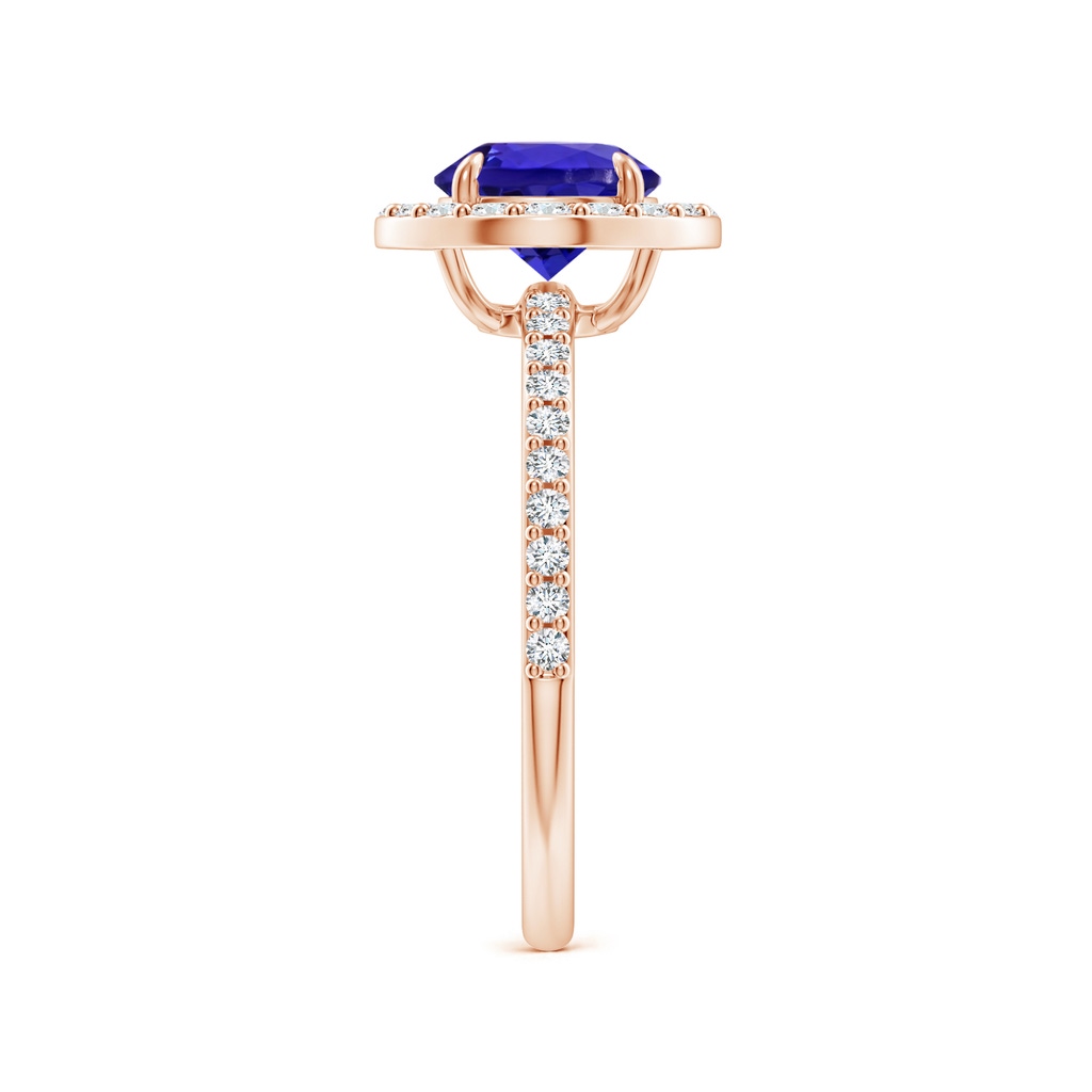 7.13x7.07x5.12mm AAA GIA Certified Vintage Style Tanzanite Halo Ring in Rose Gold Side 399