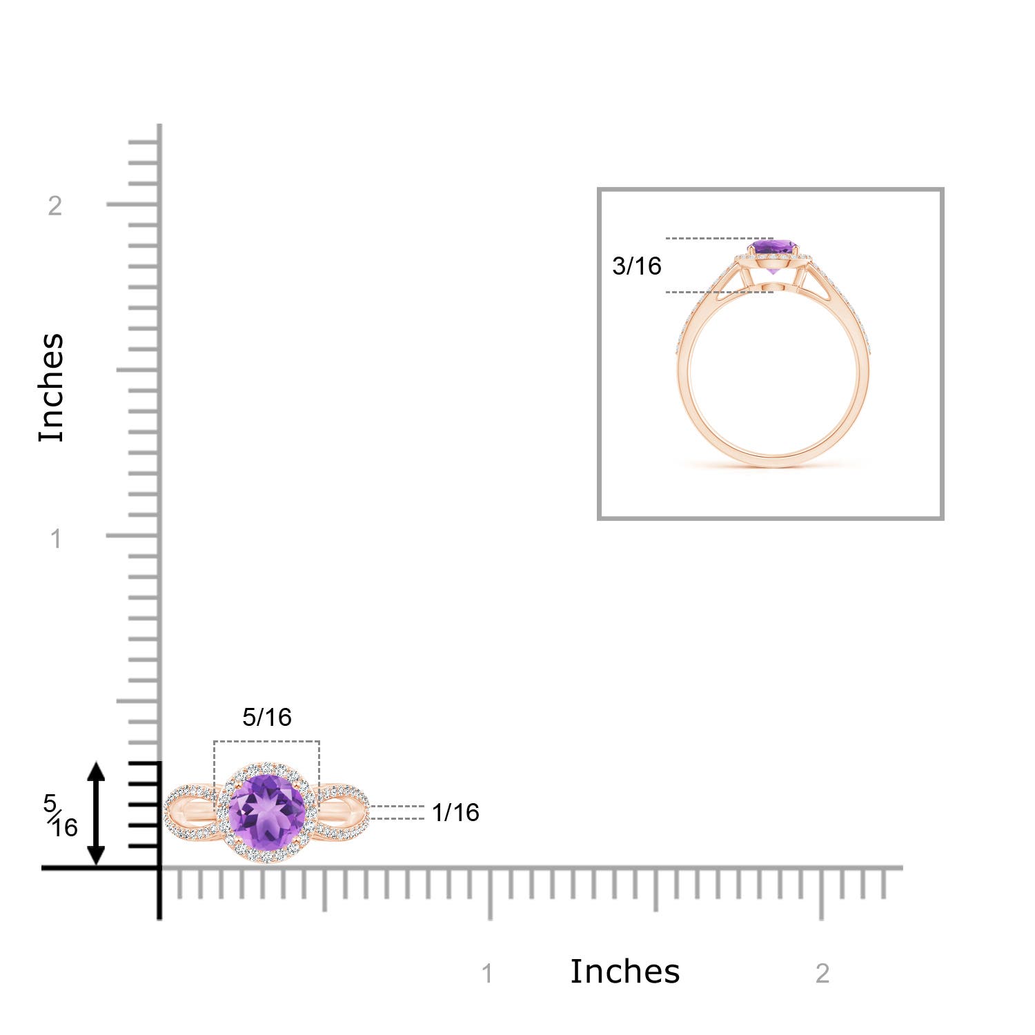 A - Amethyst / 1.08 CT / 14 KT Rose Gold