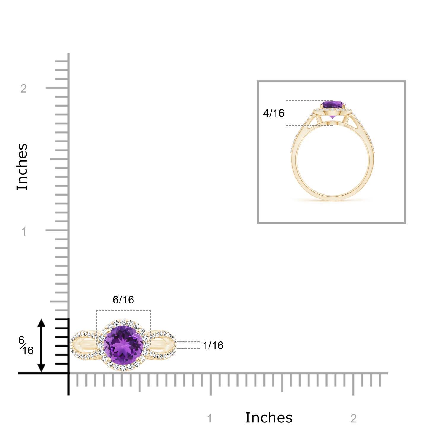 AAA - Amethyst / 1.49 CT / 14 KT Yellow Gold