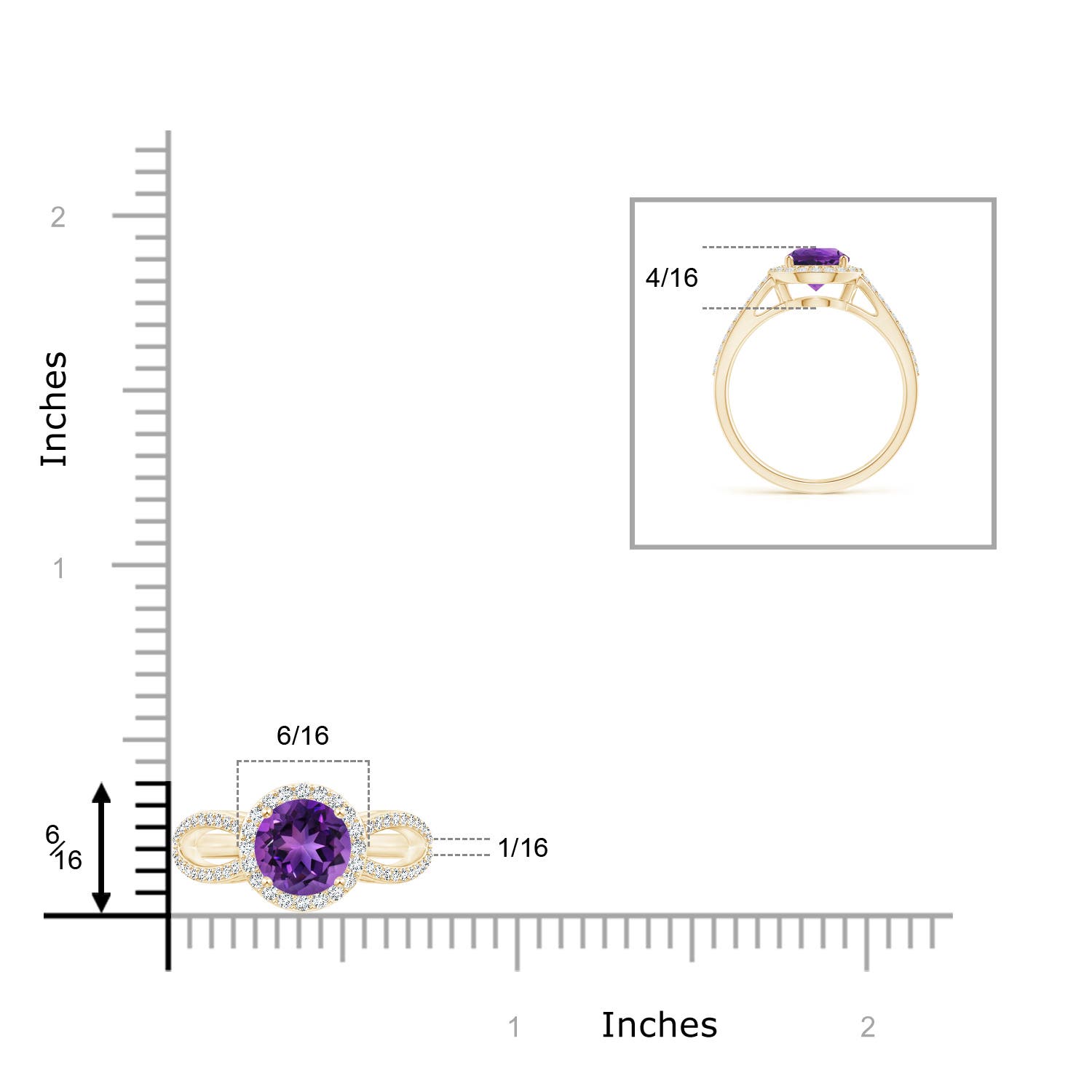 AAAA - Amethyst / 1.49 CT / 14 KT Yellow Gold