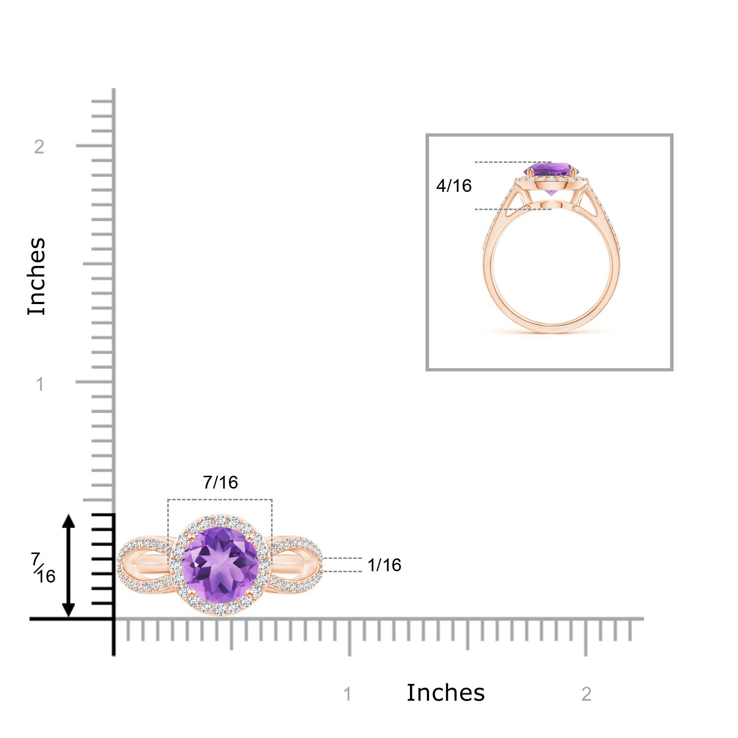 A - Amethyst / 2.16 CT / 14 KT Rose Gold