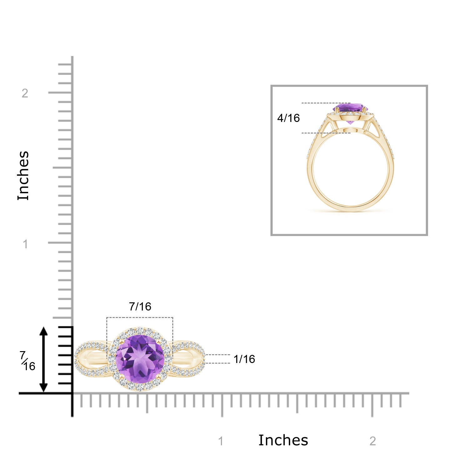 A - Amethyst / 2.16 CT / 14 KT Yellow Gold