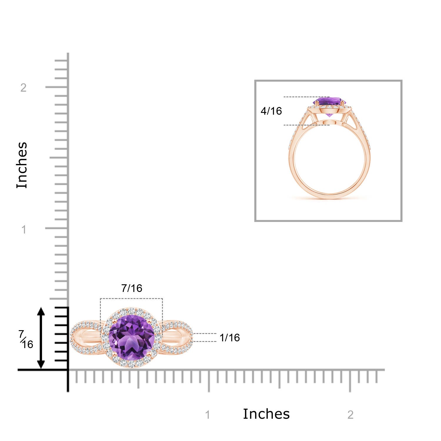 AA - Amethyst / 2.16 CT / 14 KT Rose Gold