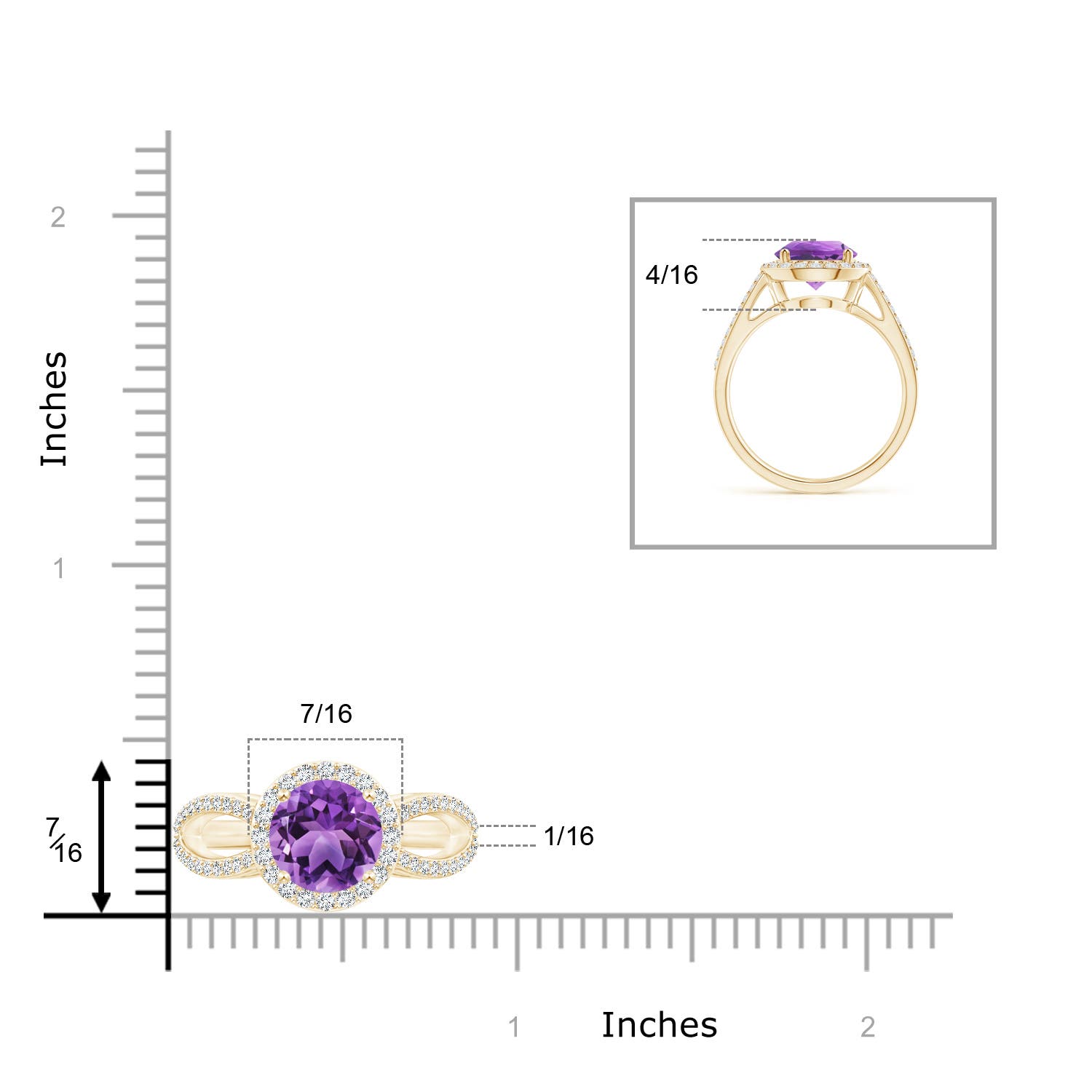 AA - Amethyst / 2.16 CT / 14 KT Yellow Gold