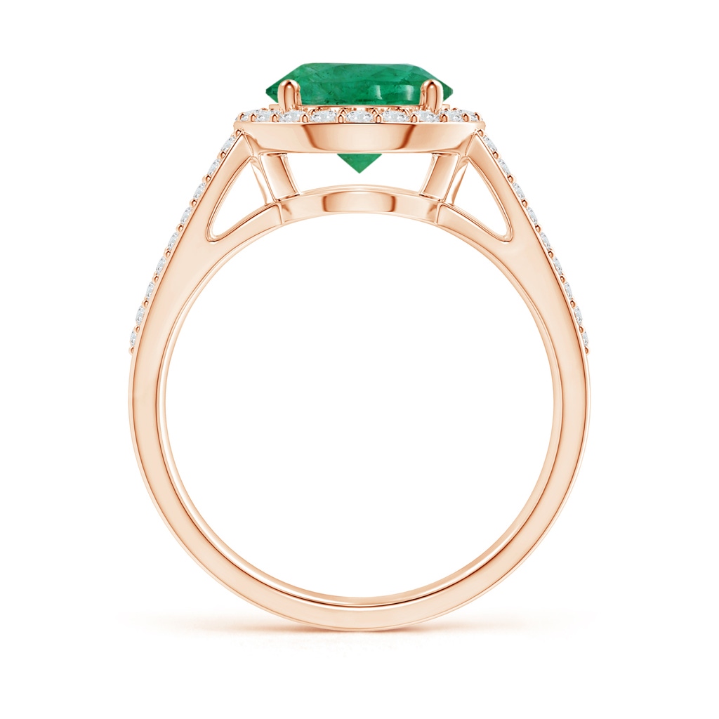 8.88x8.73x5.43mm AA GIA Certified Vintage Style Emerald Ring with Diamond Halo in 10K Rose Gold Side 199