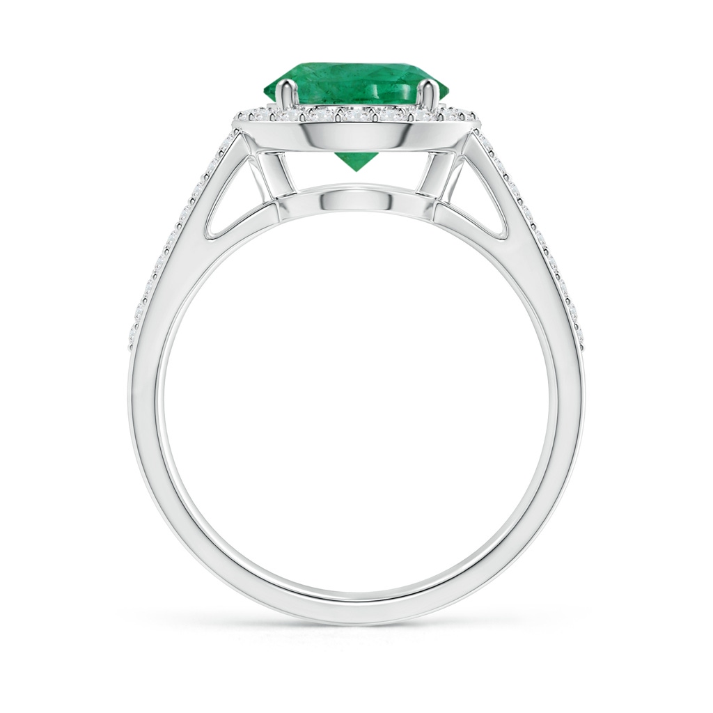 8.88x8.73x5.43mm AA GIA Certified Vintage Style Emerald Ring with Diamond Halo in P950 Platinum Side 199