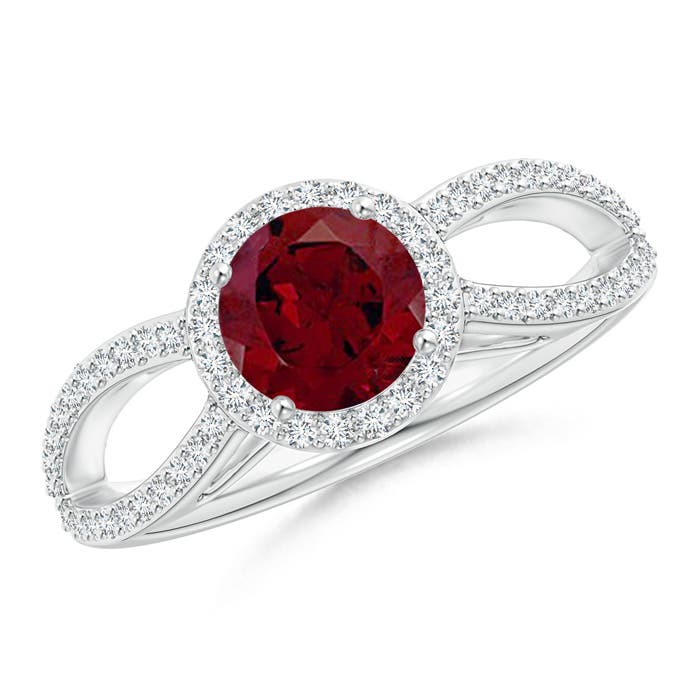 AA - Garnet / 1.28 CT / 14 KT White Gold