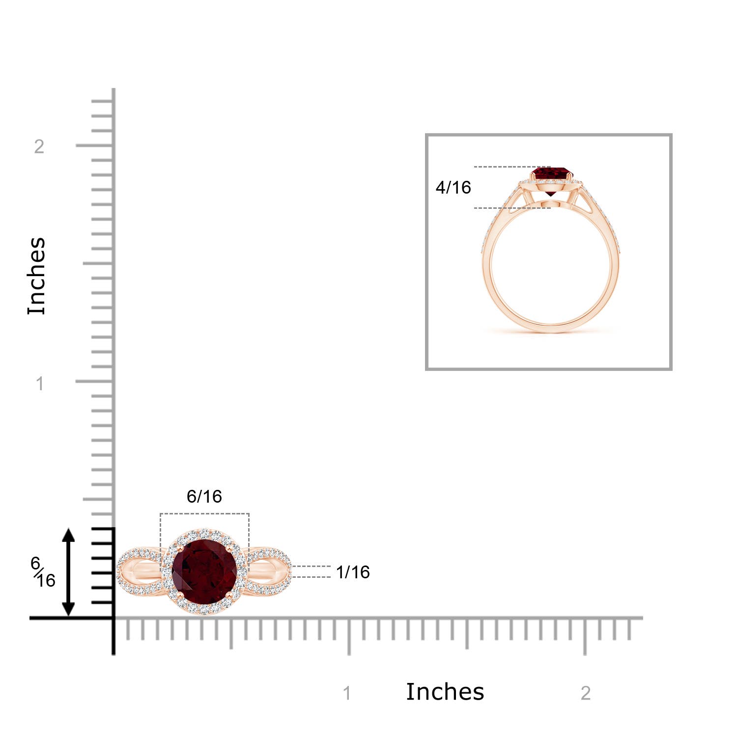 A - Garnet / 1.84 CT / 14 KT Rose Gold