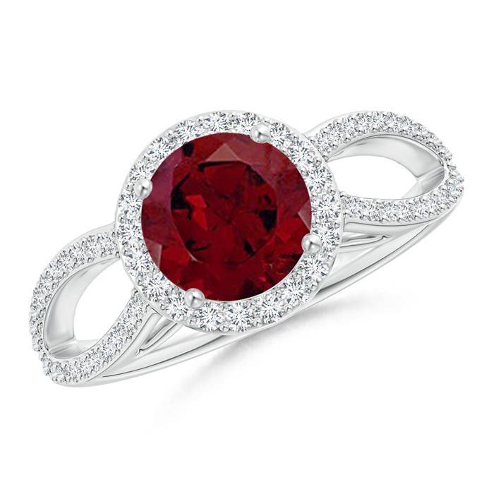 AA - Garnet / 1.84 CT / 14 KT White Gold