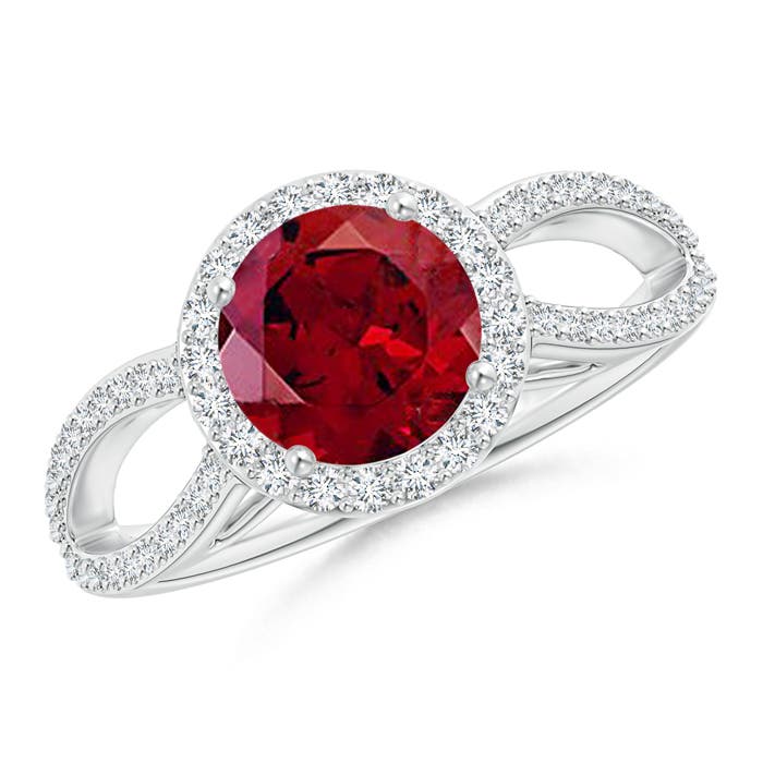 AAAA - Garnet / 1.84 CT / 14 KT White Gold