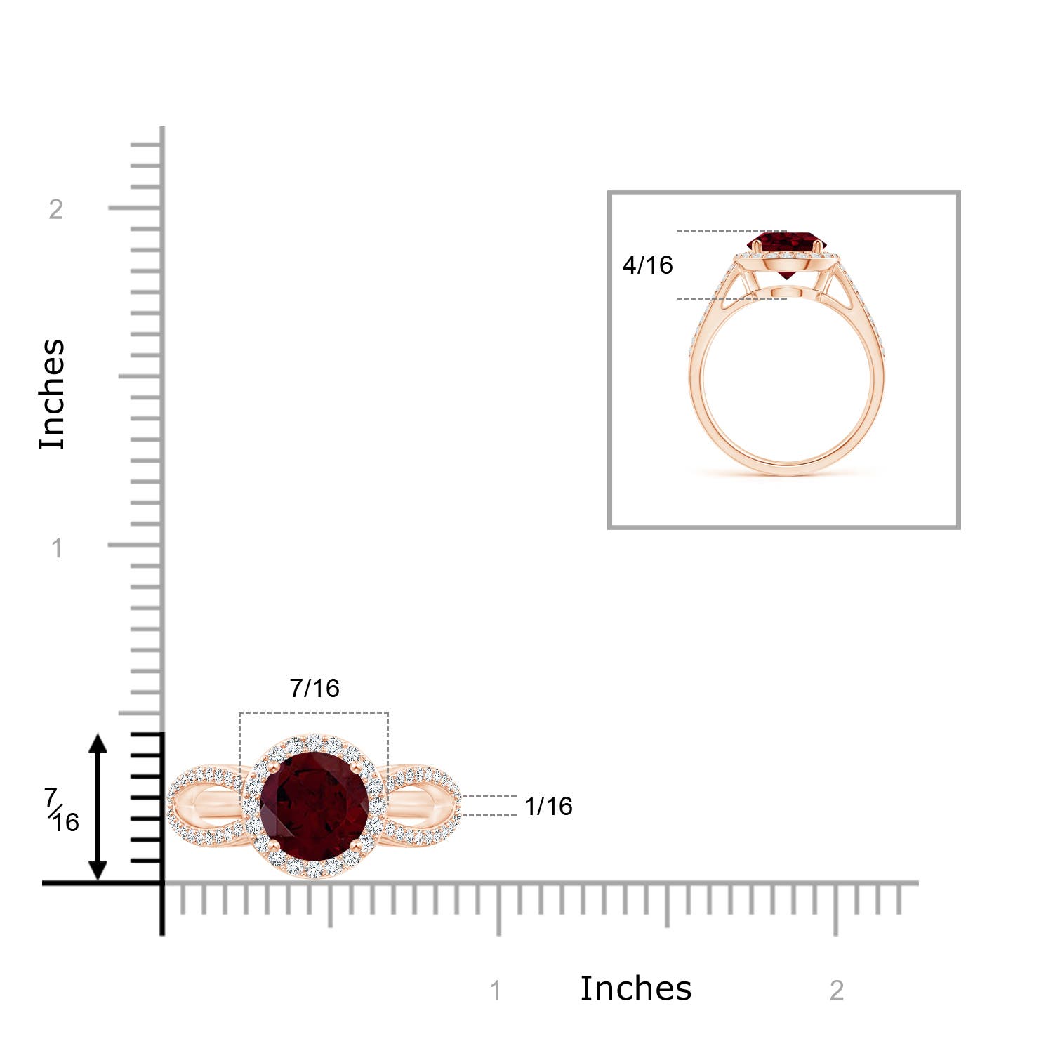 A - Garnet / 2.66 CT / 14 KT Rose Gold