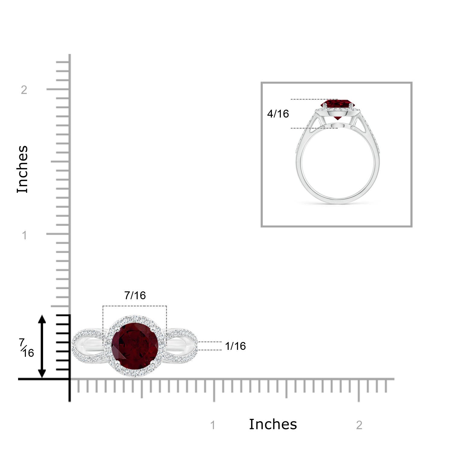 A - Garnet / 2.66 CT / 14 KT White Gold