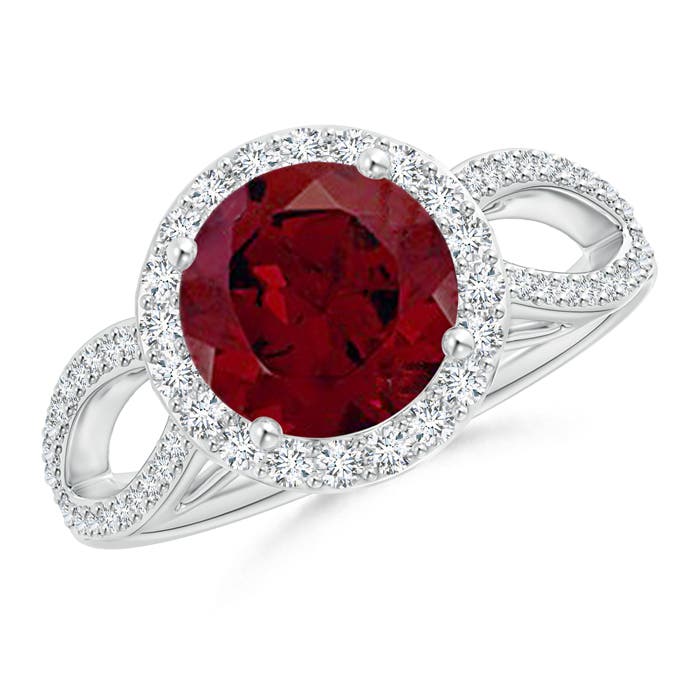 AA - Garnet / 2.66 CT / 14 KT White Gold