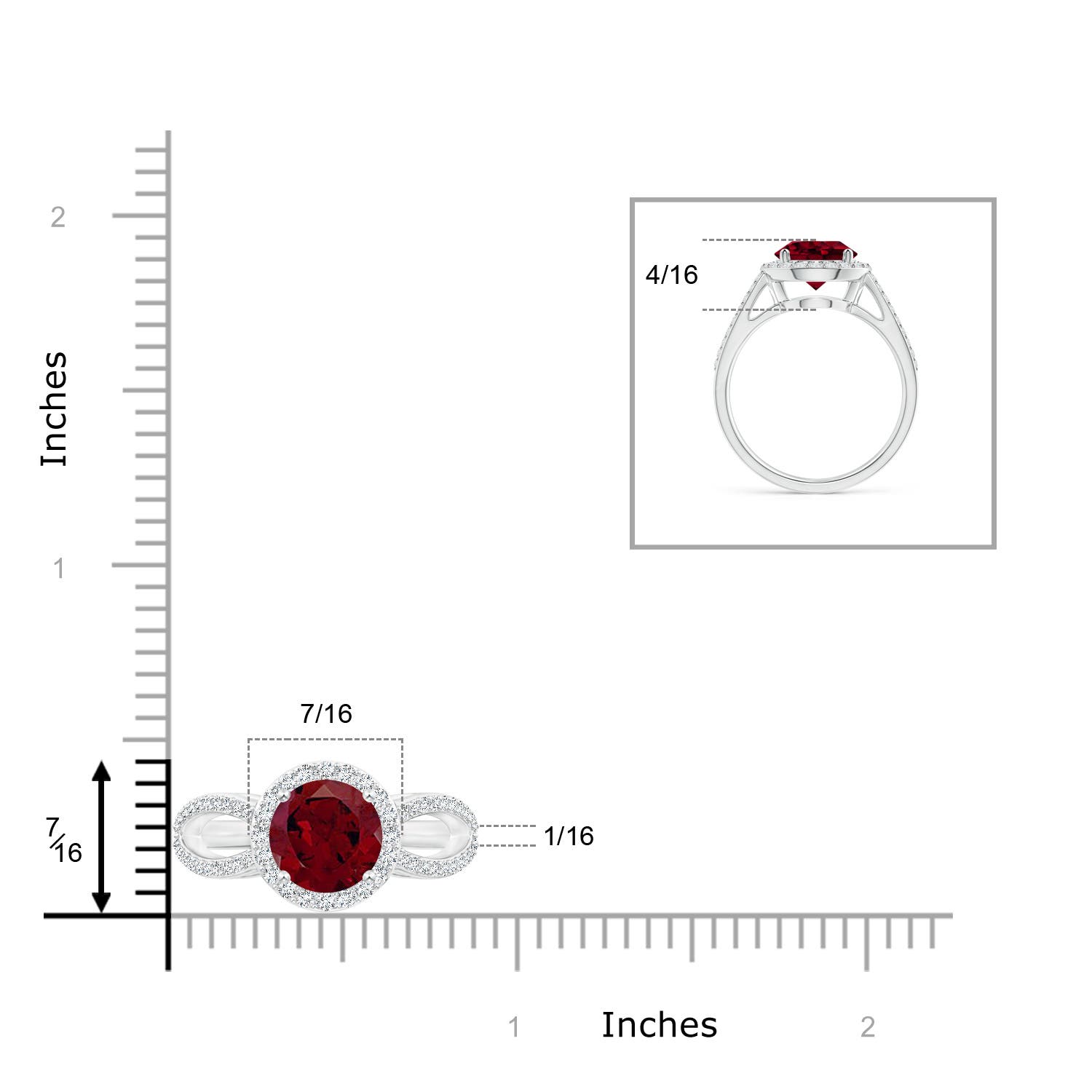 AA - Garnet / 2.66 CT / 14 KT White Gold