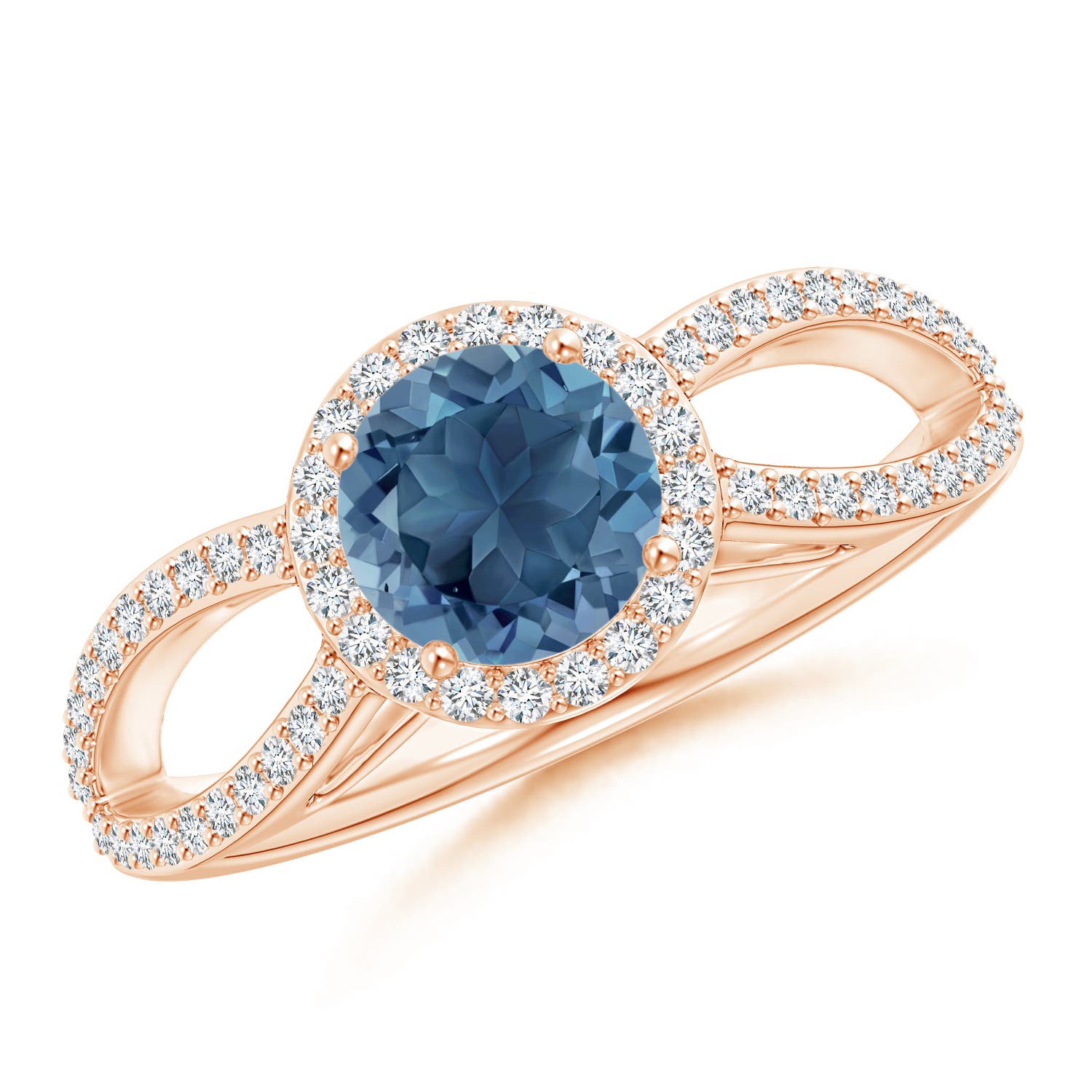 A - London Blue Topaz / 1.23 CT / 14 KT Rose Gold