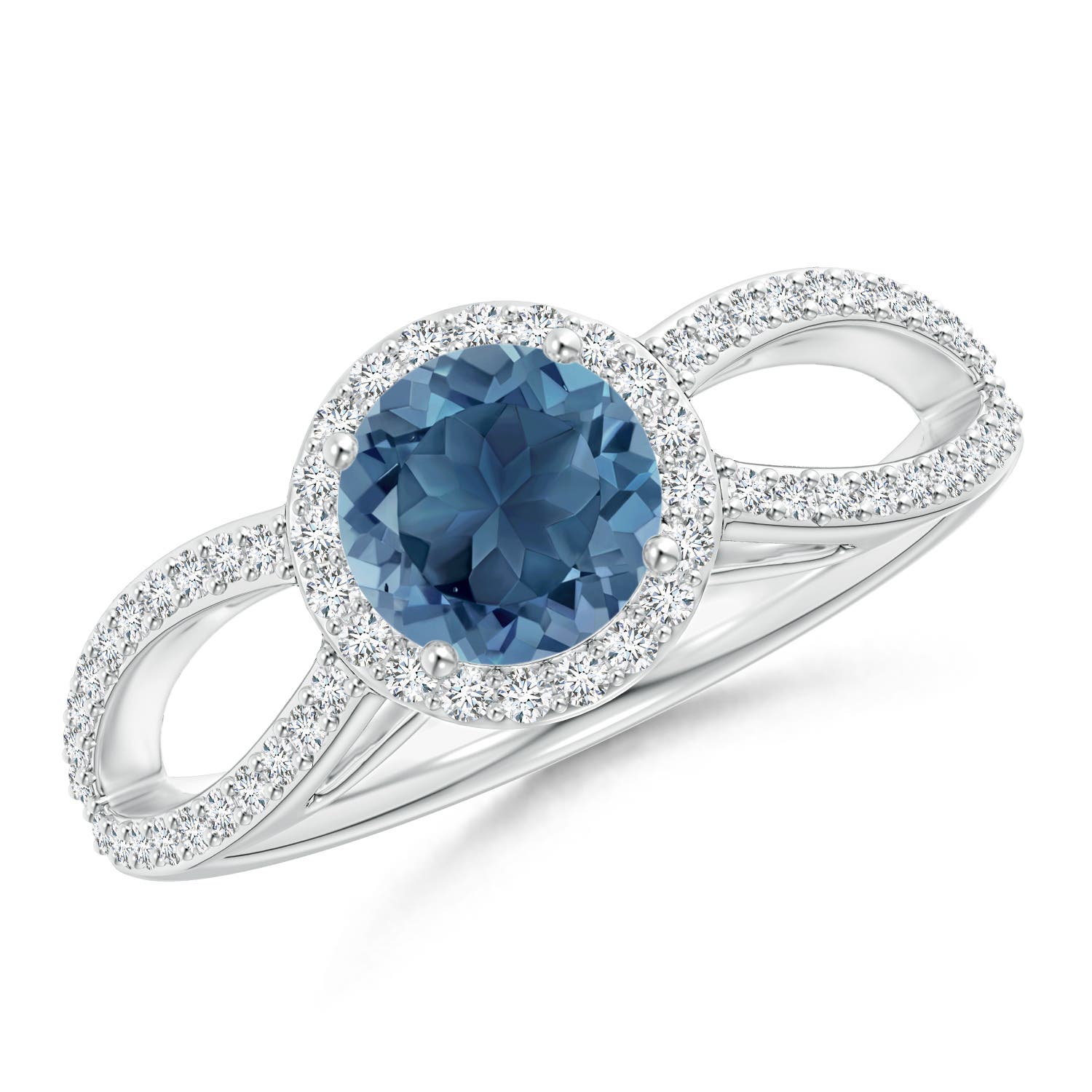 A - London Blue Topaz / 1.23 CT / 14 KT White Gold