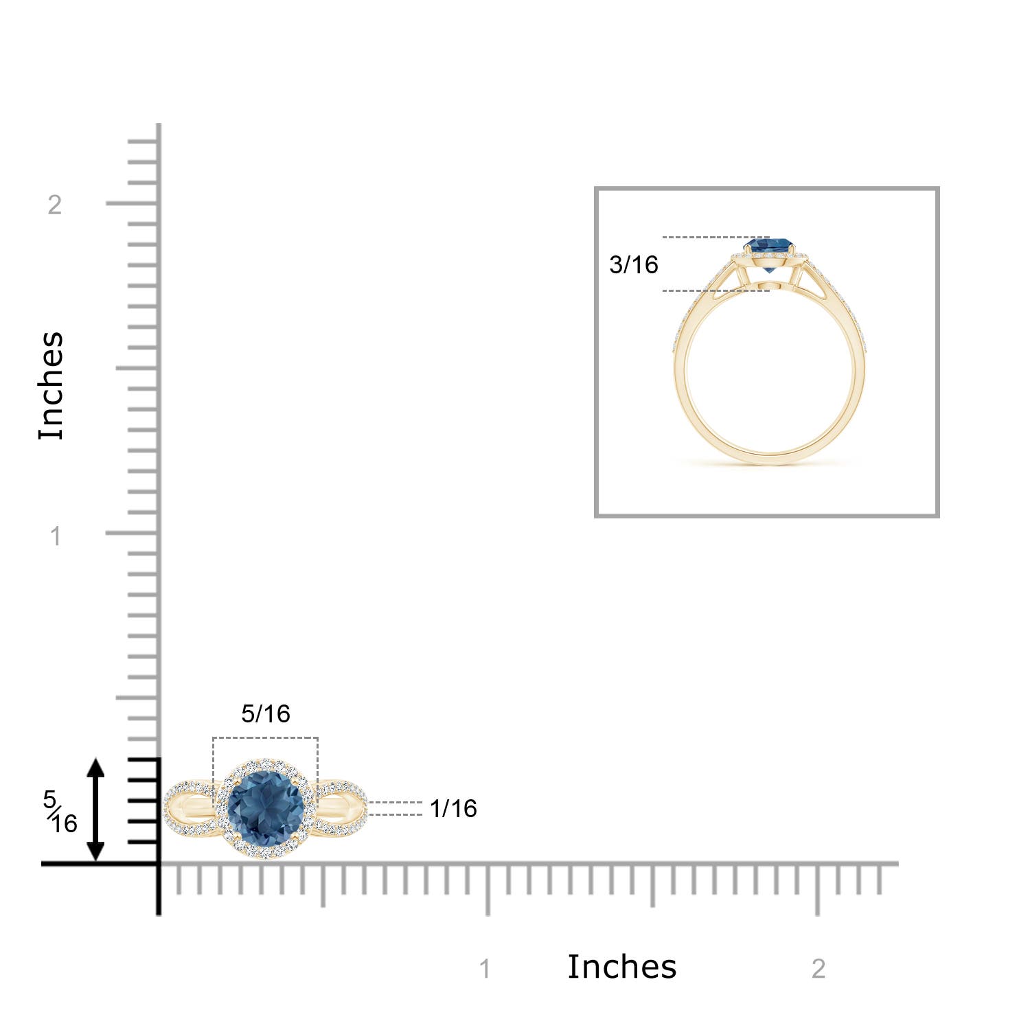 A - London Blue Topaz / 1.23 CT / 14 KT Yellow Gold