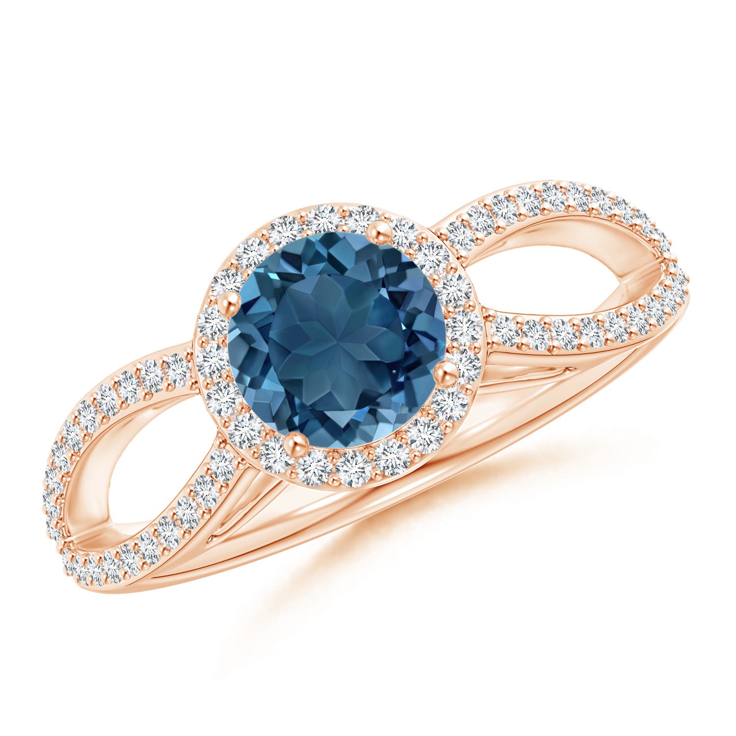 AA - London Blue Topaz / 1.23 CT / 14 KT Rose Gold