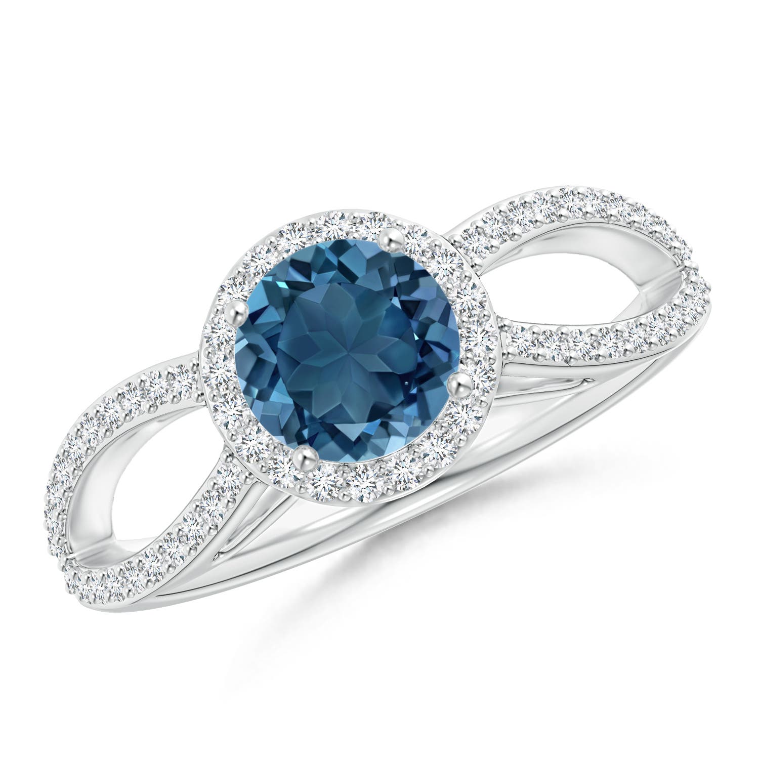 AA - London Blue Topaz / 1.23 CT / 14 KT White Gold