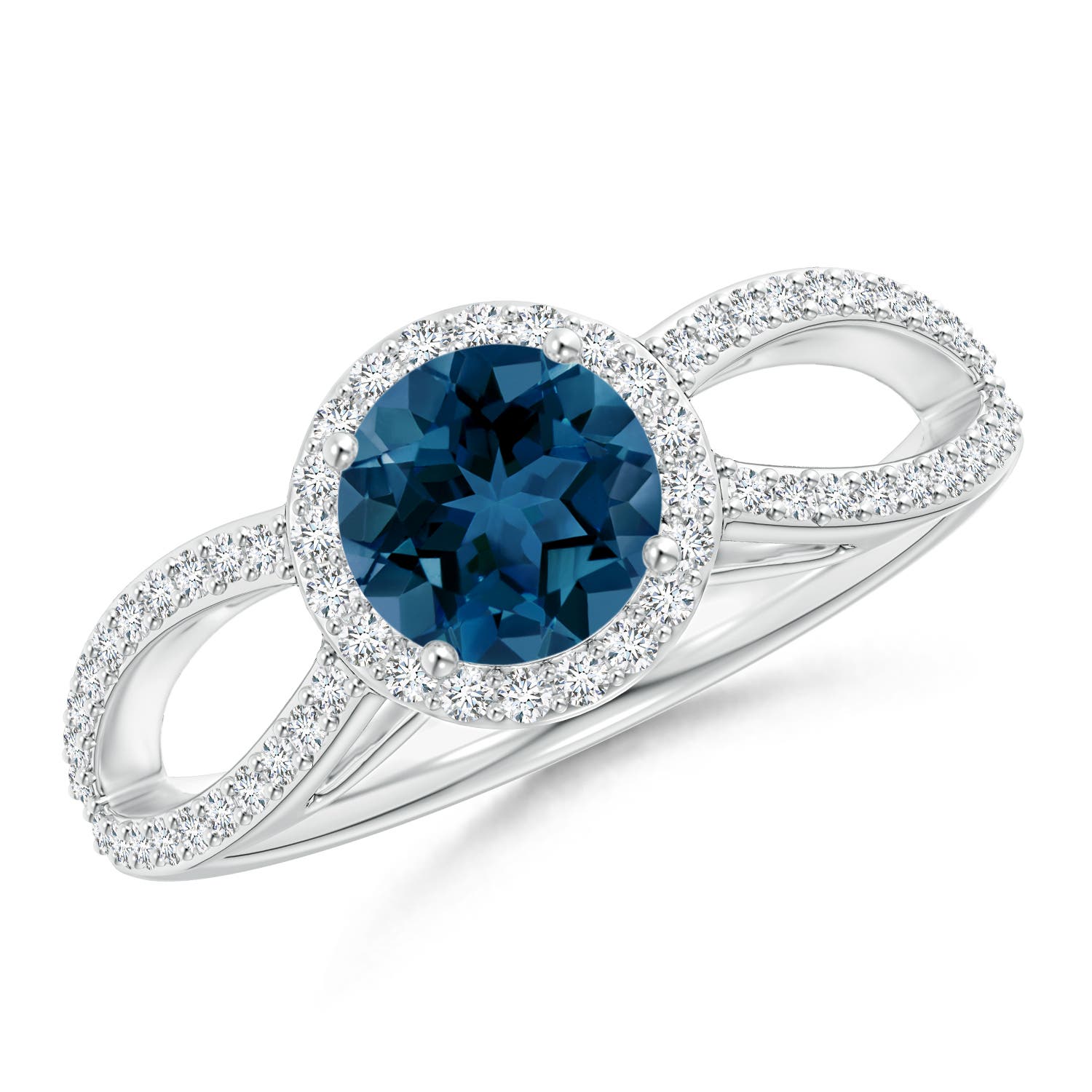 AAA - London Blue Topaz / 1.23 CT / 14 KT White Gold