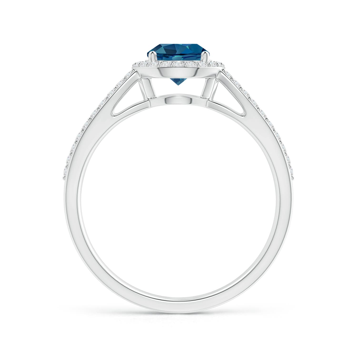 AAA - London Blue Topaz / 1.23 CT / 14 KT White Gold