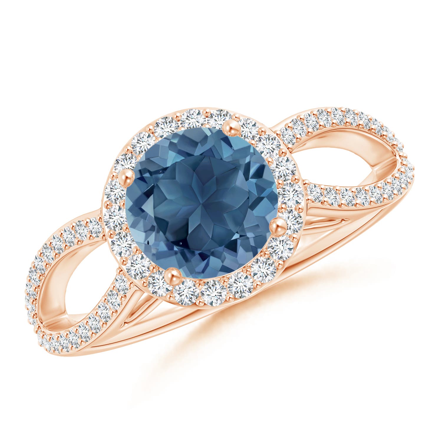 A - London Blue Topaz / 1.89 CT / 14 KT Rose Gold