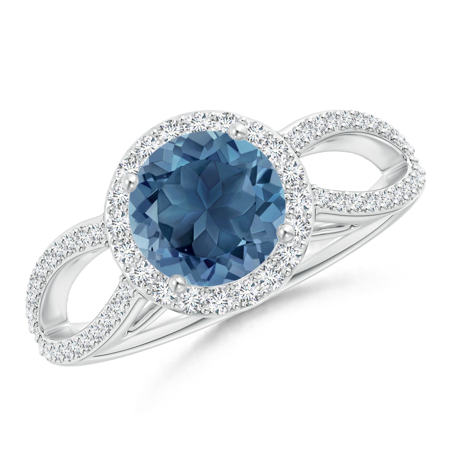 A - London Blue Topaz / 1.89 CT / 14 KT White Gold