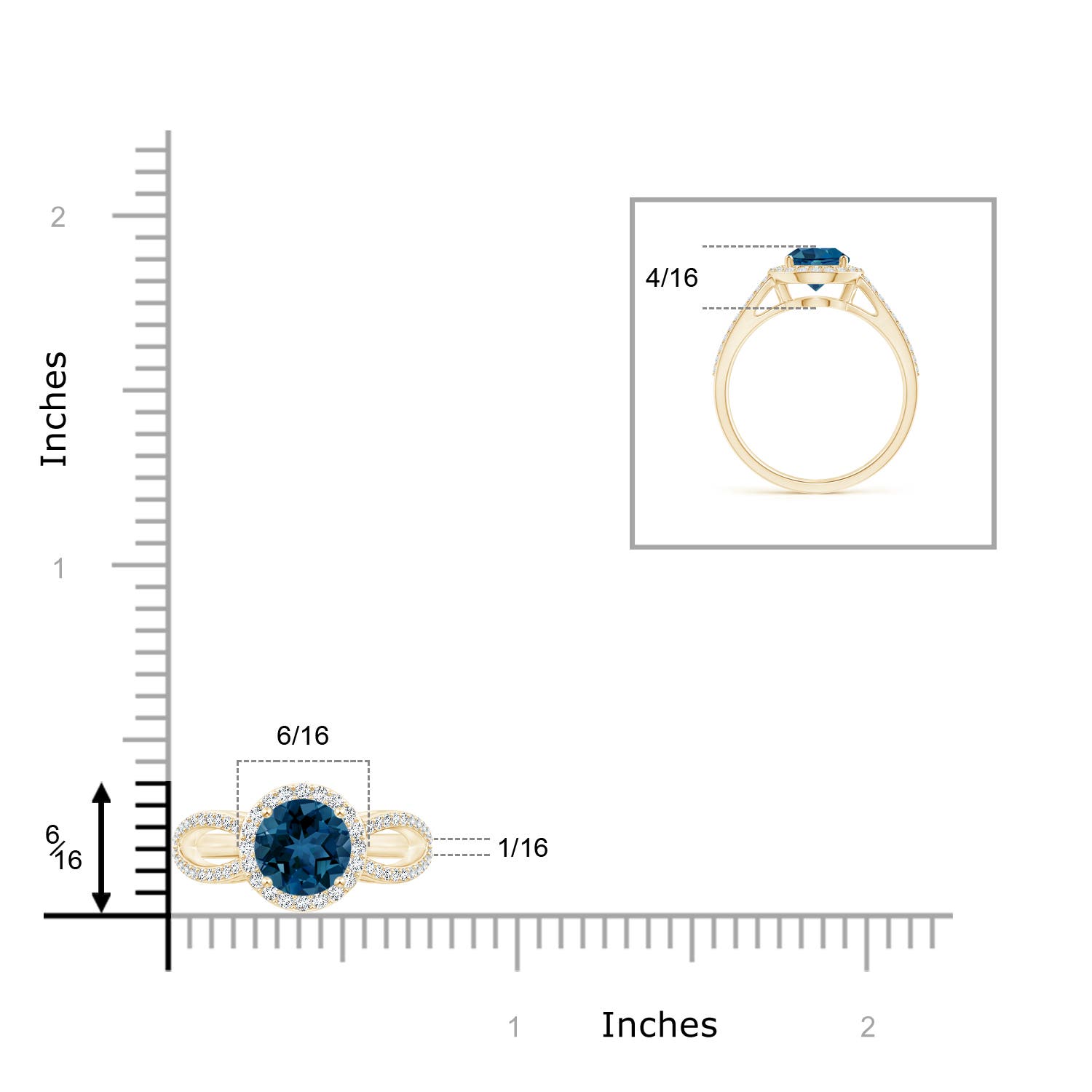 AAA - London Blue Topaz / 1.89 CT / 14 KT Yellow Gold