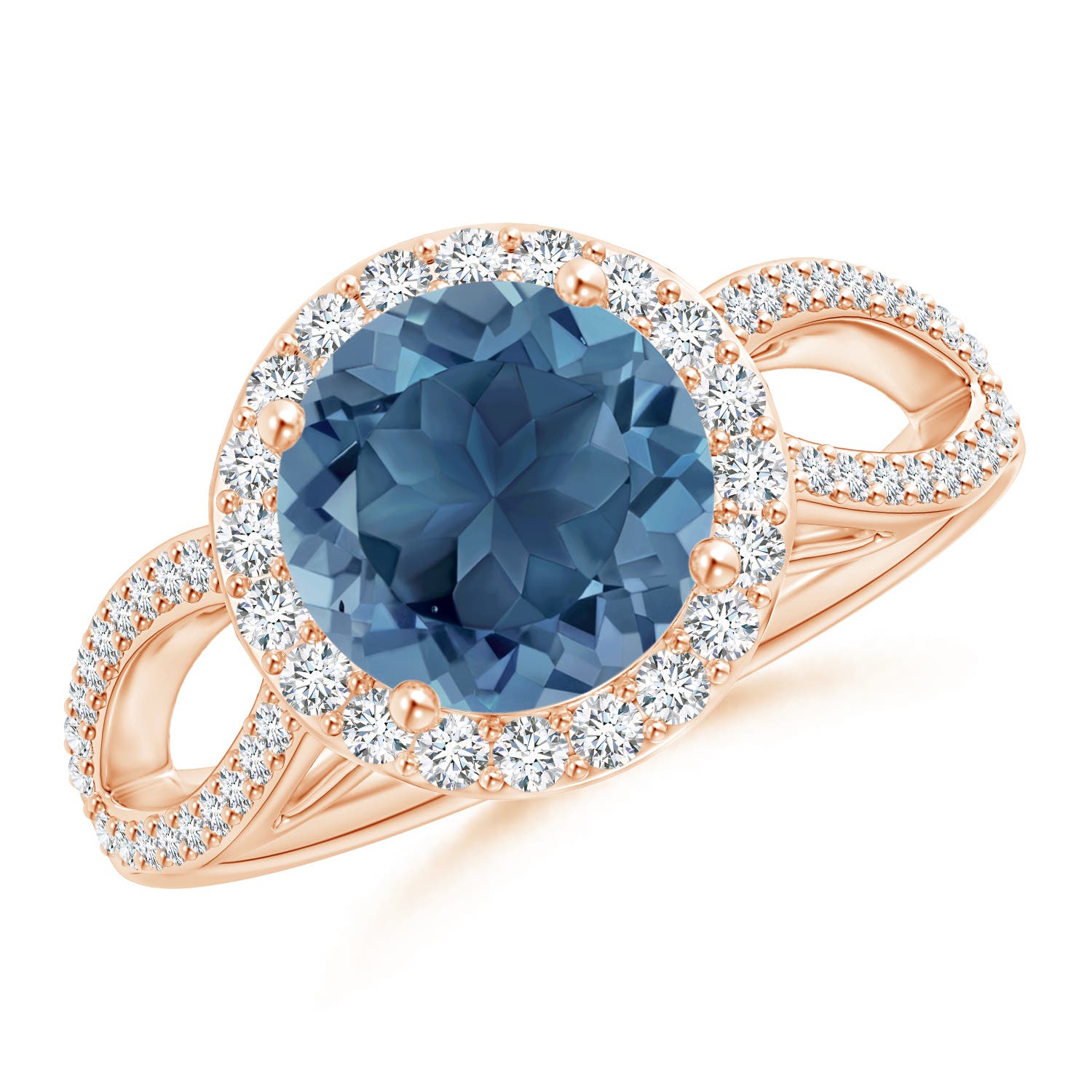 A - London Blue Topaz / 2.81 CT / 14 KT Rose Gold