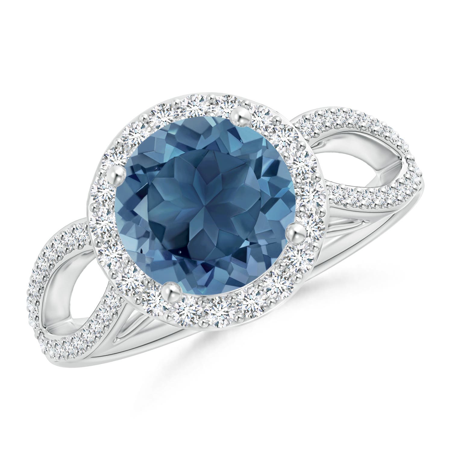 A - London Blue Topaz / 2.81 CT / 14 KT White Gold