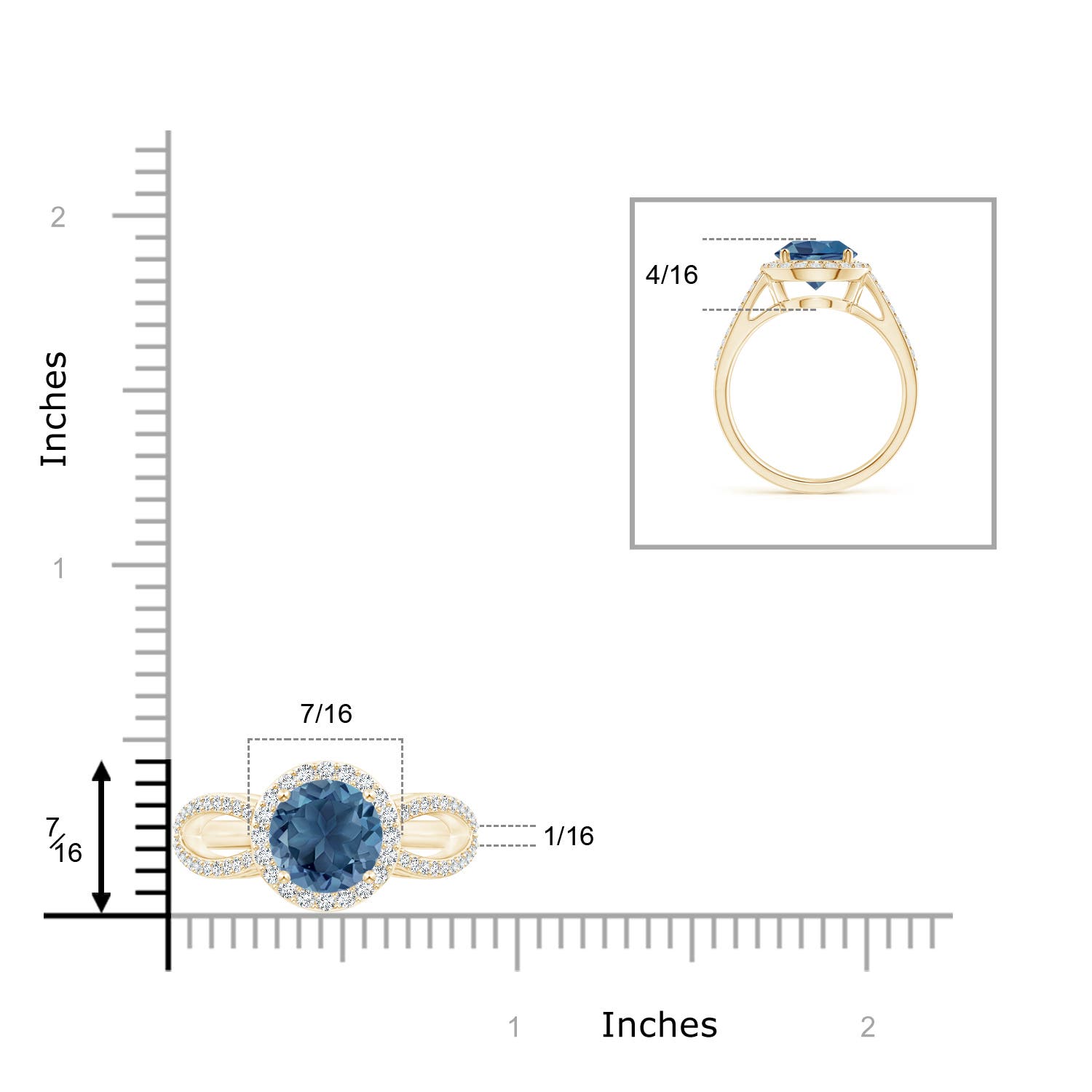 A - London Blue Topaz / 2.81 CT / 14 KT Yellow Gold