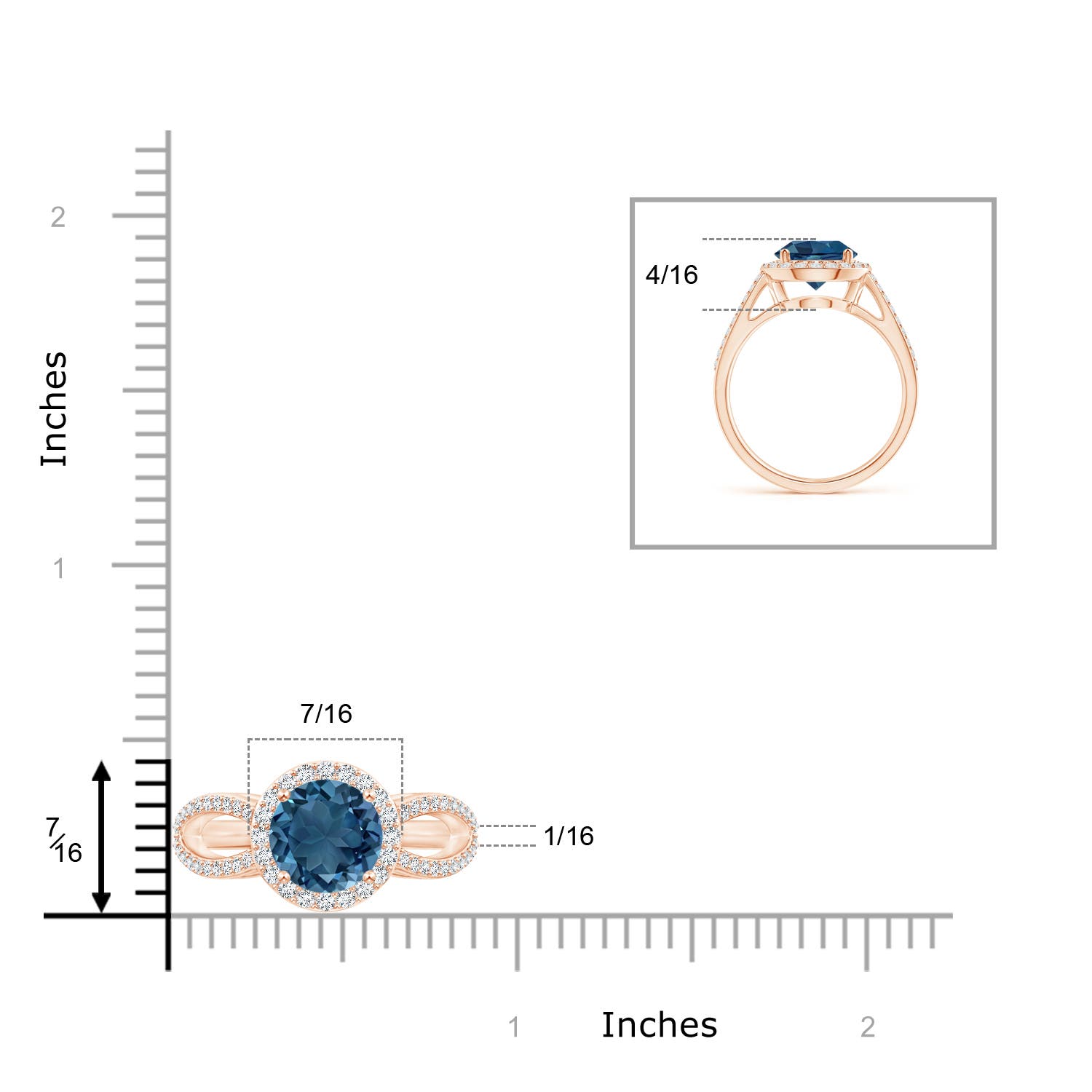 AA - London Blue Topaz / 2.81 CT / 14 KT Rose Gold